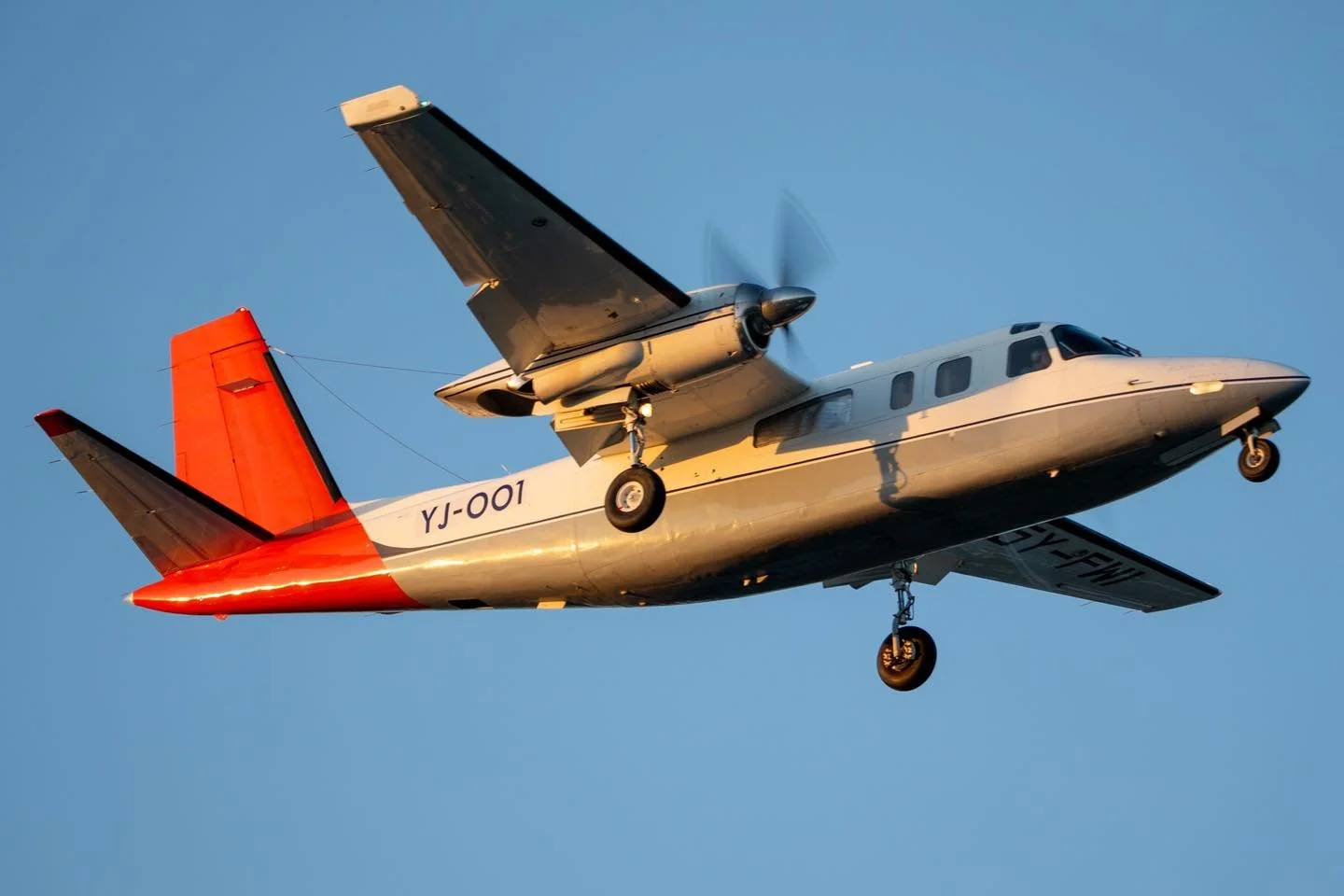 YJ-001 arriving into the Gold Coast before departing the next morning to Vanuatu.