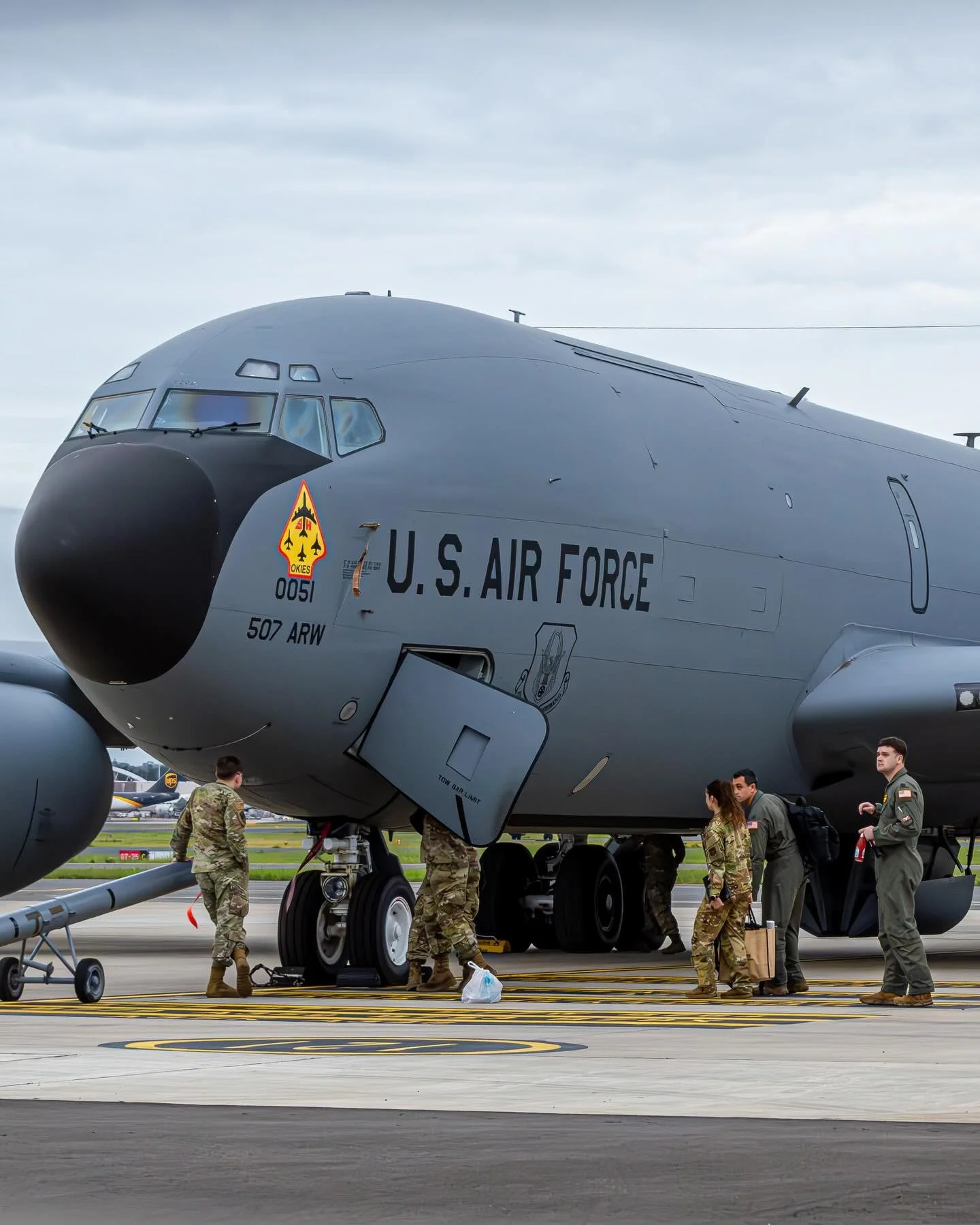 Texaco And Ampol A Real Long Way Away From Home.

A USAF KC-135 and KC-46 parked at Sydney Airport, a long way away from Honolulu. 

#planespotting✈️ #usaf #kc135 #aviation #photo