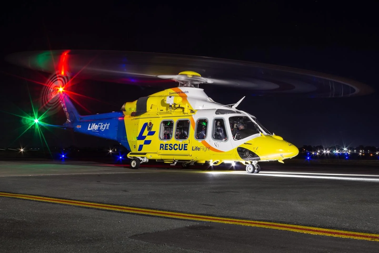 Rescue 588 preparing to depart Archerfield last week after a quick stop to refuel.