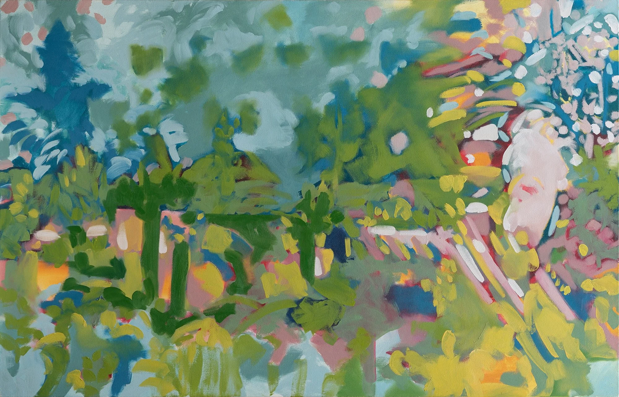 Reveling Is Transparent 
2023 
Oil on canvas
36” x 56”