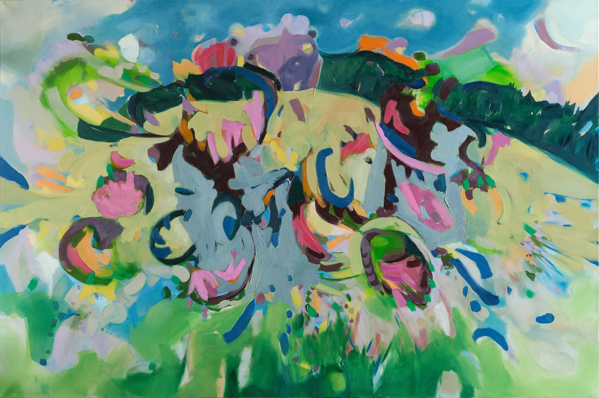 All The Moving Parts
2025 
Oil on canvas
40” x 60”