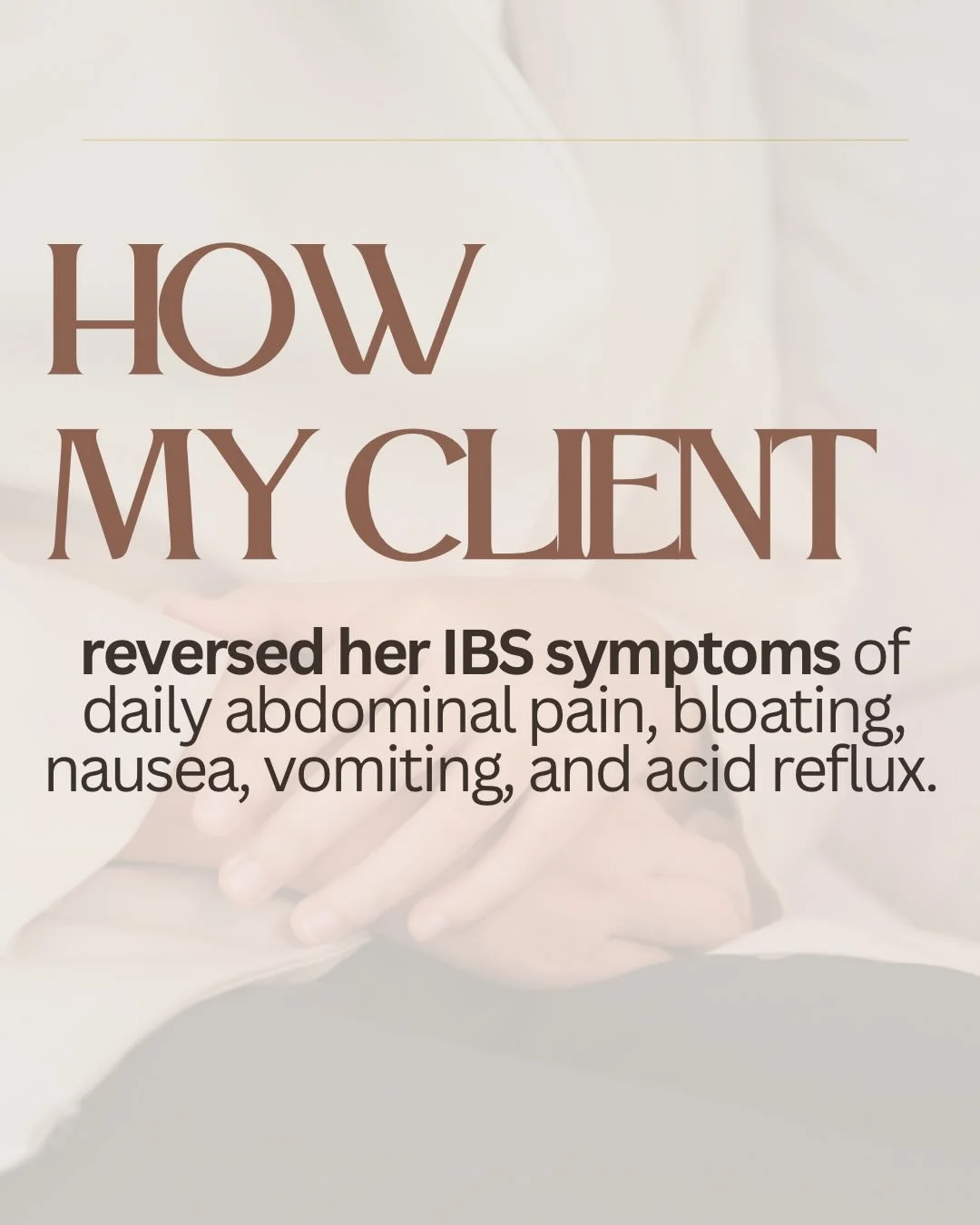 This client came to me feeling completely stuck with her digestion. 😢

She was dealing with daily abdominal pain, consistent bloating, nausea, vomiting after meals, and acid reflux. Every meal seemed to trigger something &mdash; no matter what she a