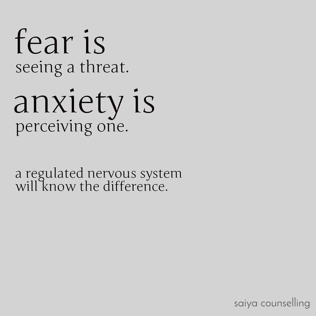 a dysregulated nervous system can blur the line between fear and anxiety. fear isn&rsquo;t a state. it&rsquo;s our warning signal, presenting itself only when we&rsquo;re in danger. but when a nervous system is affected by trauma, a lot more things i