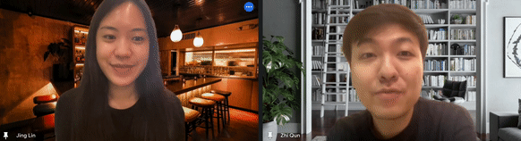A Kopi Date Bar Chat guidance session over a video call
