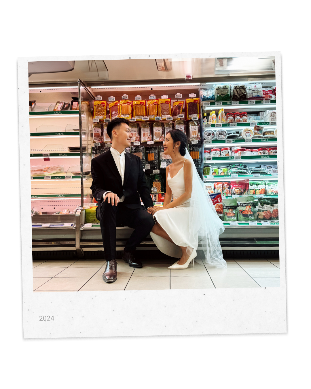Jing Lin and Zhiqun, co-founders of Kopi Date, on their wedding day, now married to each other.