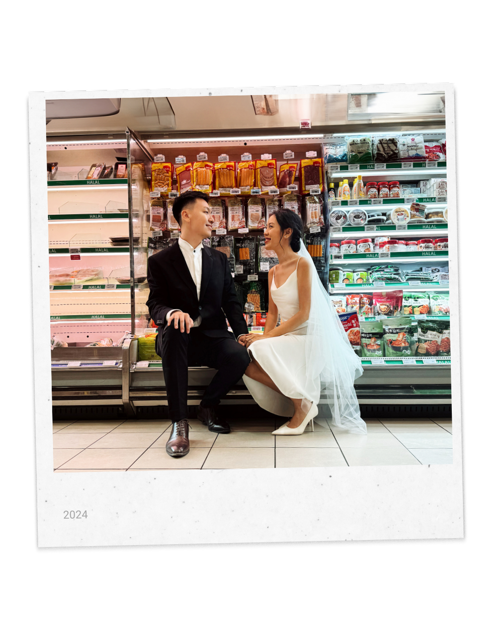 Zhiqun and Jing Lin, the married co-founders of Kopi Date, on their wedding day.