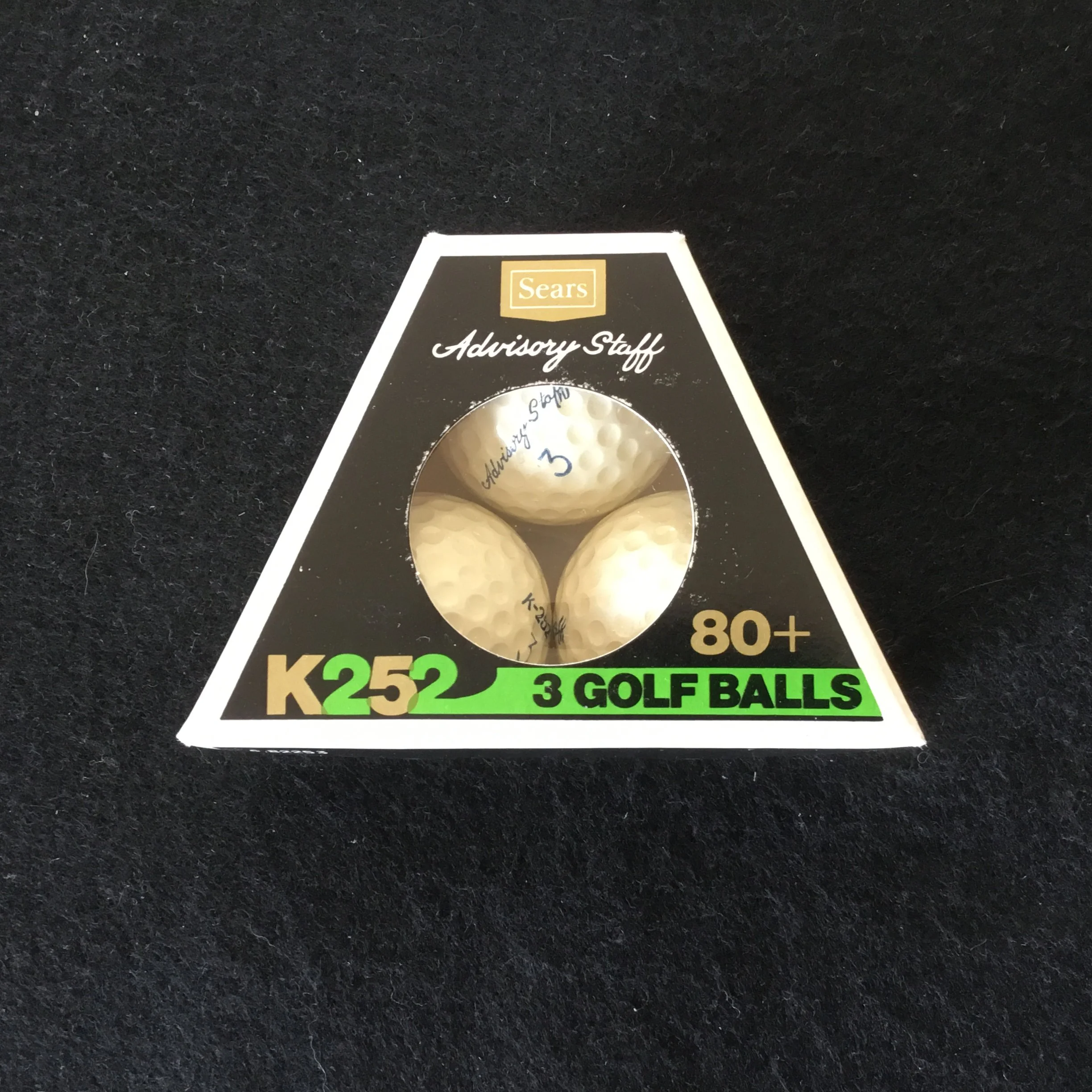 Sears Advisory Staff 80+ K252 Golf Balls in three ball box