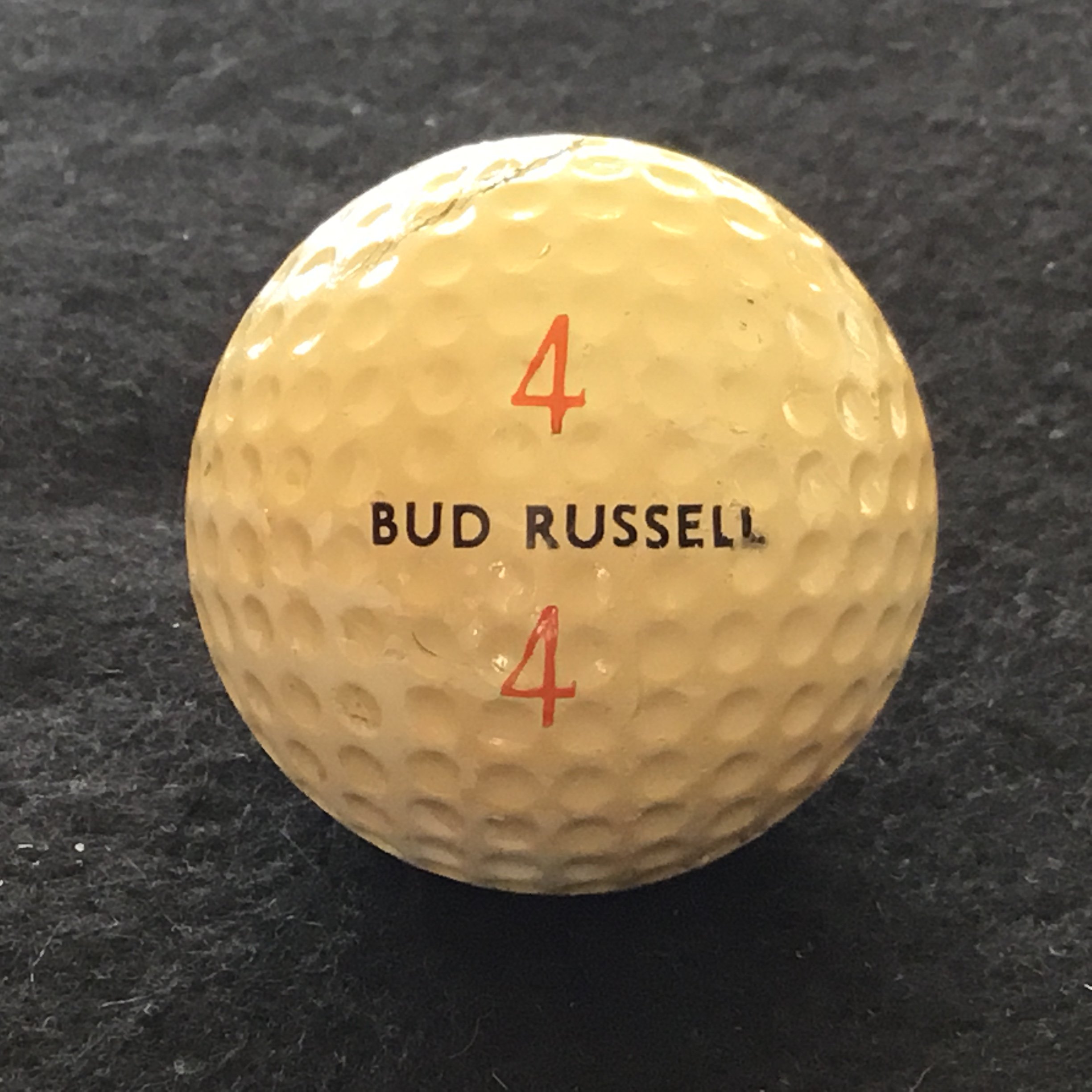 Bud Russell Autograph golf ball