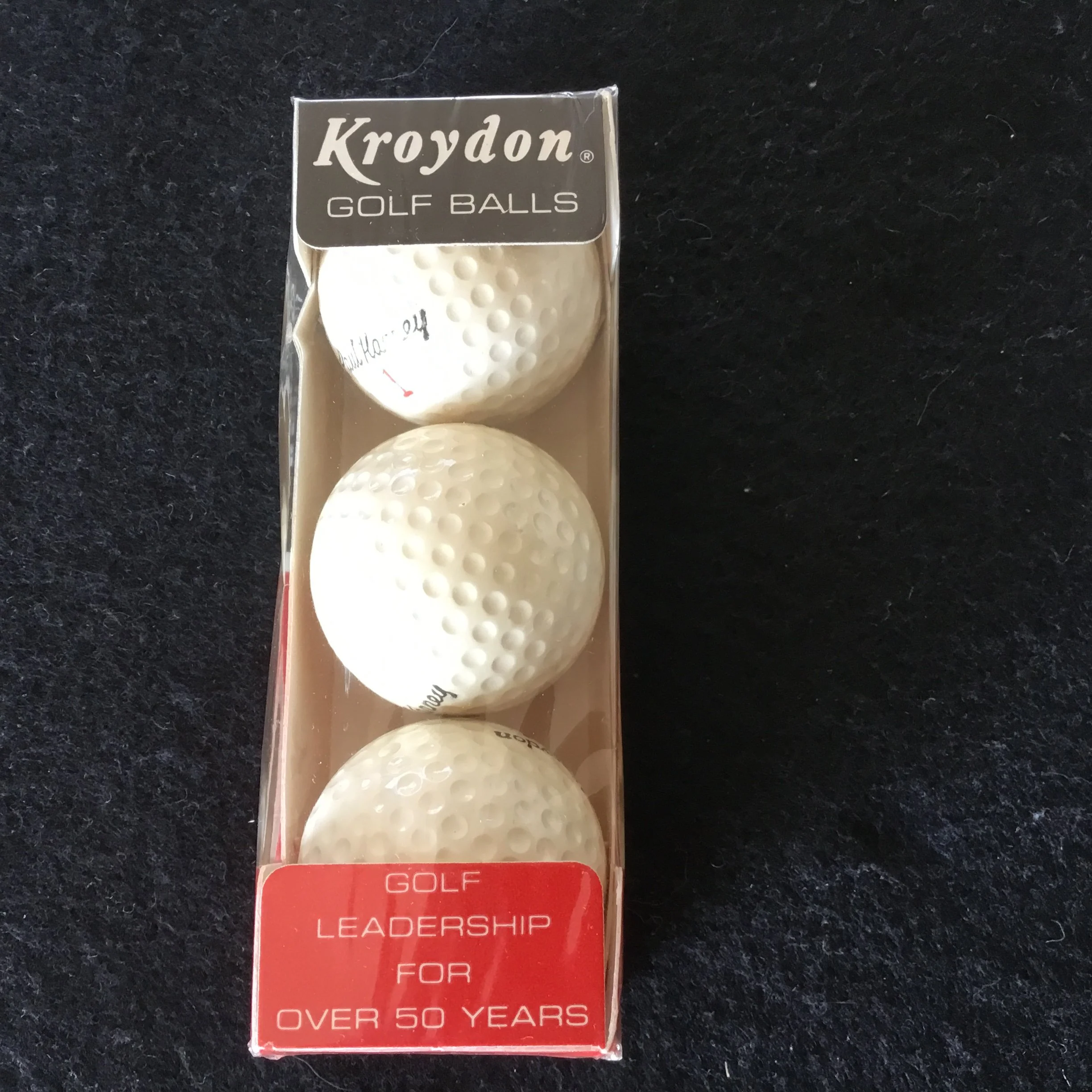 Kroydon Golf Balls  Sleeve of Three Autographed Paul Karney balls