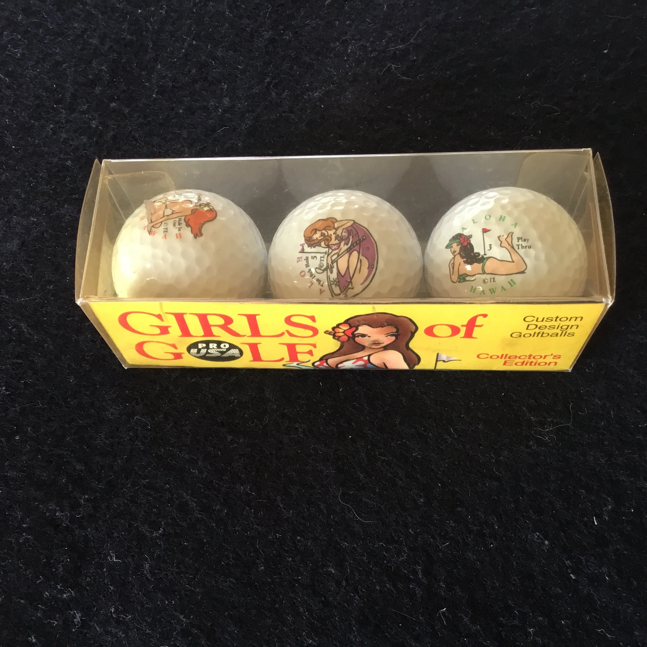 Pro USA Golf Balls sleeve of three Girls of Golf Collector’s Design Logo Golf Balls