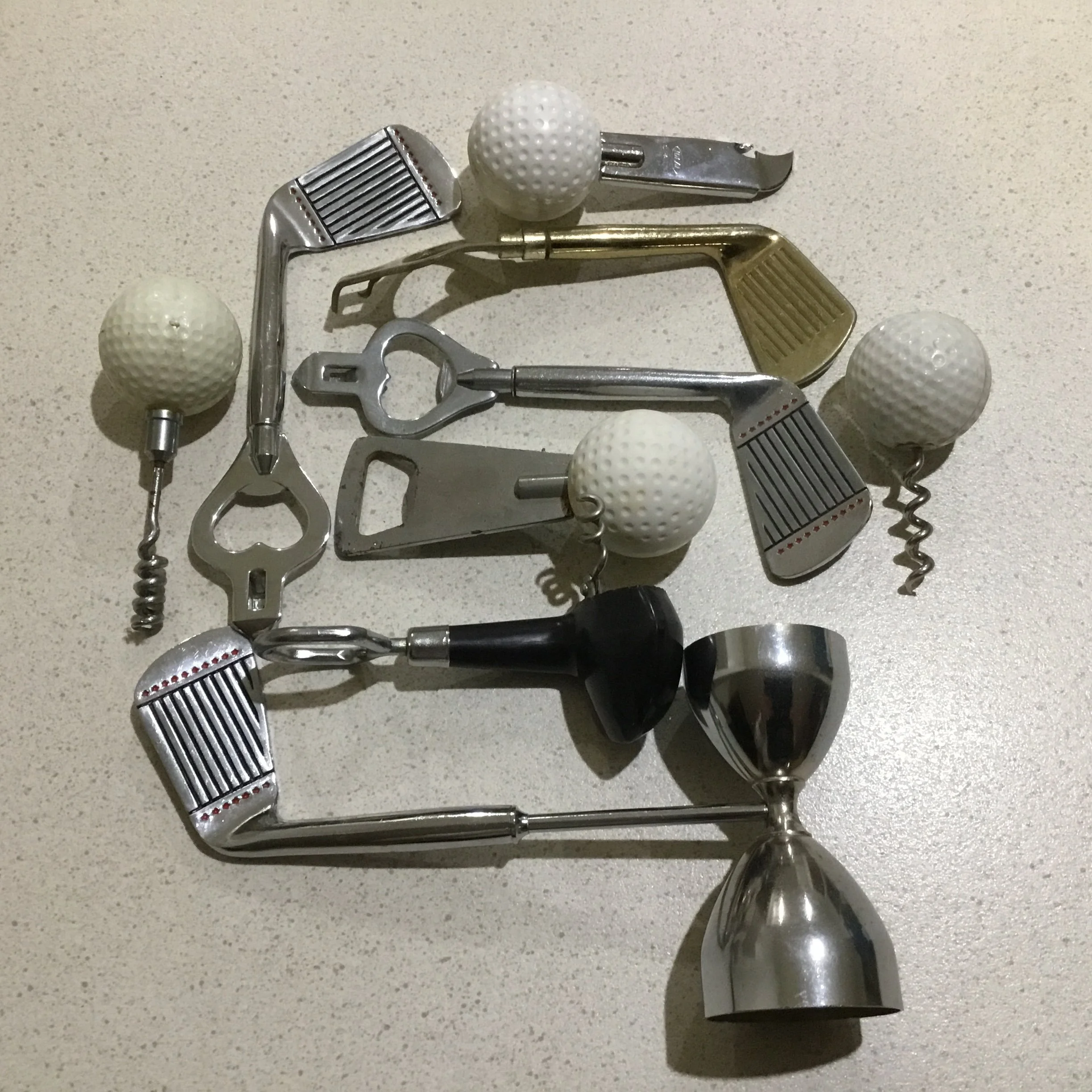 Assortment of Golf Theme Bar Tools
