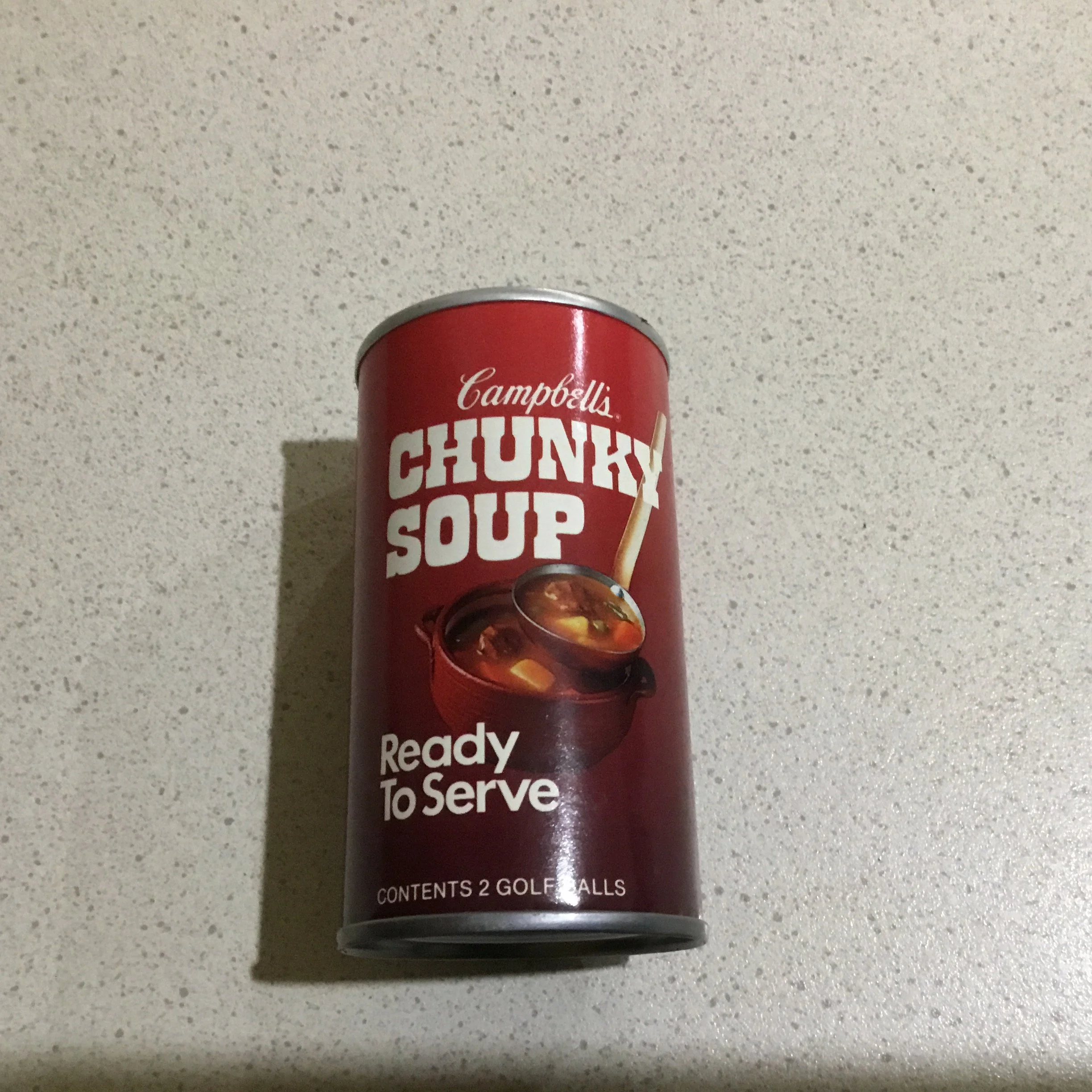 Campbell’s Chunky Soup Promotion three ball can- opened with balls inside