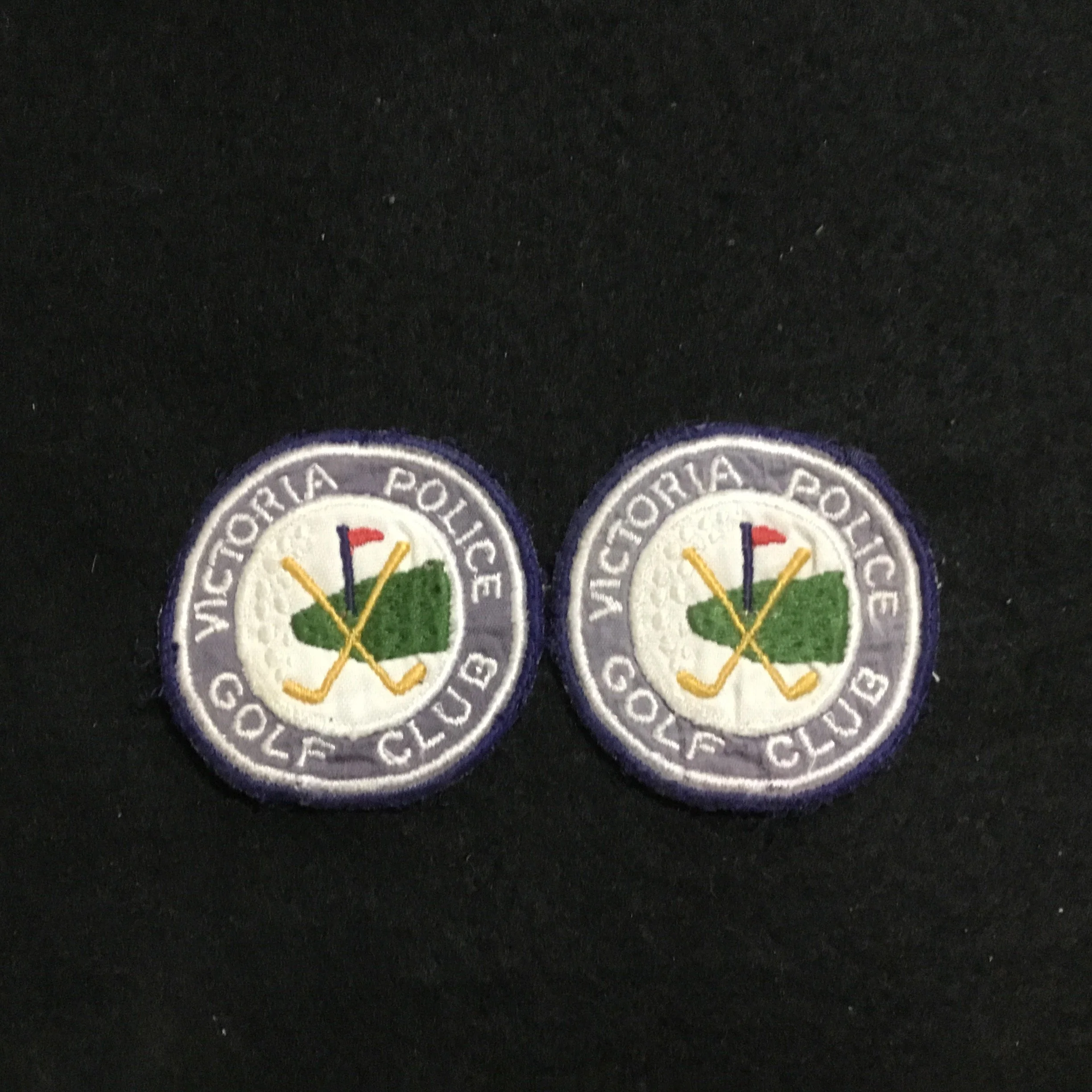 Victoria Police Cloth Golf Club Badges - Two