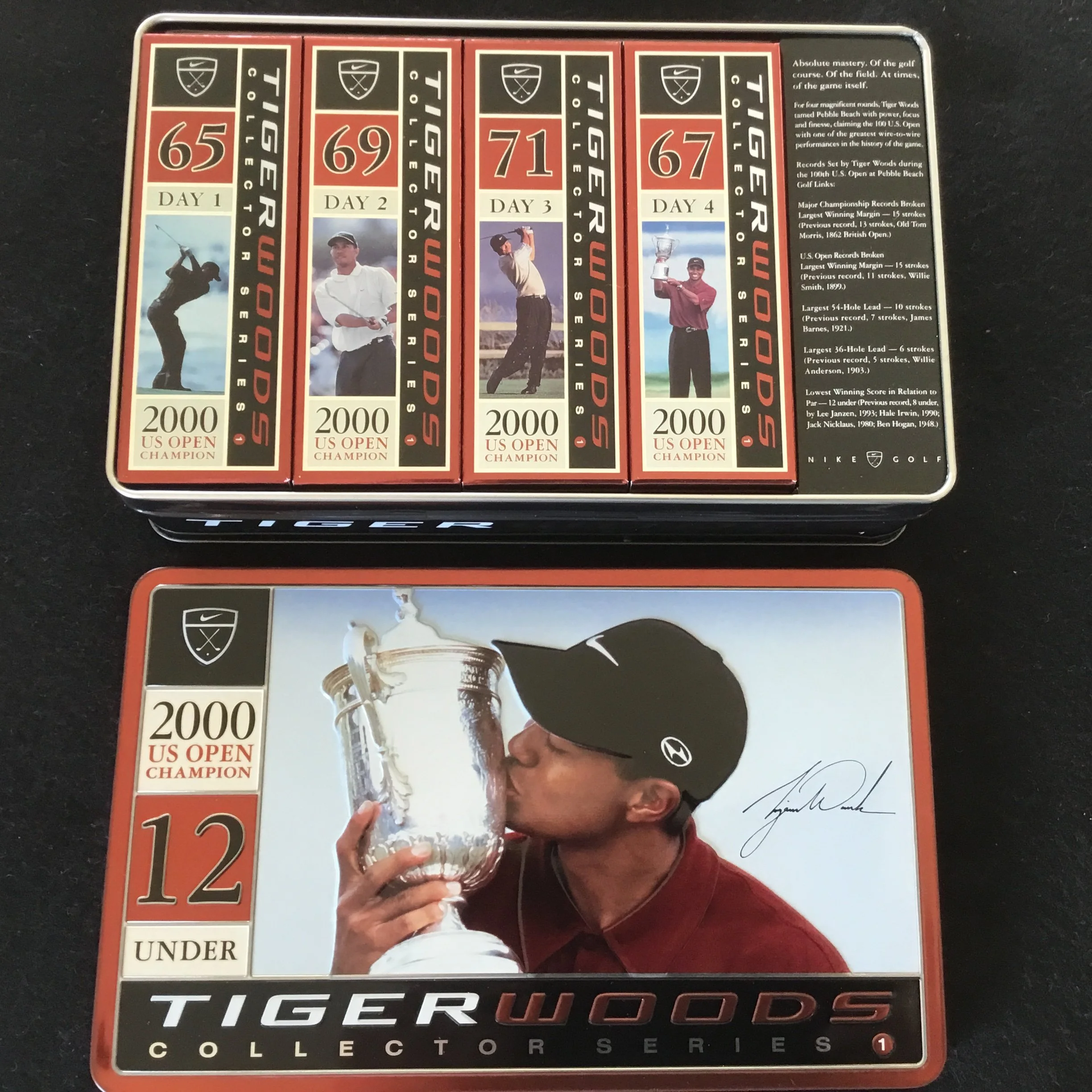 Tiger Woods Collector Series Tin of four sleeves of Golf Balls - 2000 US Open