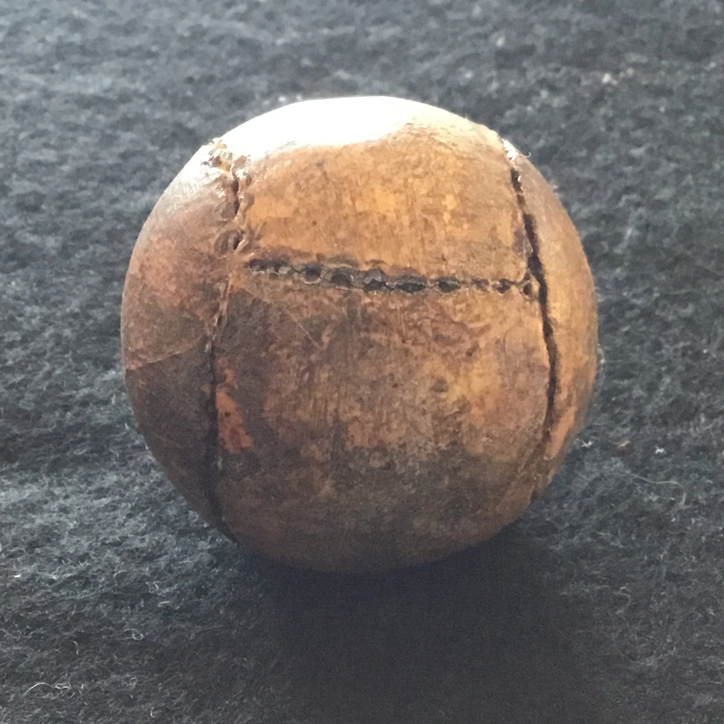 Featherie - First Golf Ball - used in the 1800’s- Made from Bulls Leather Skin Stuffed with Goose Feathers