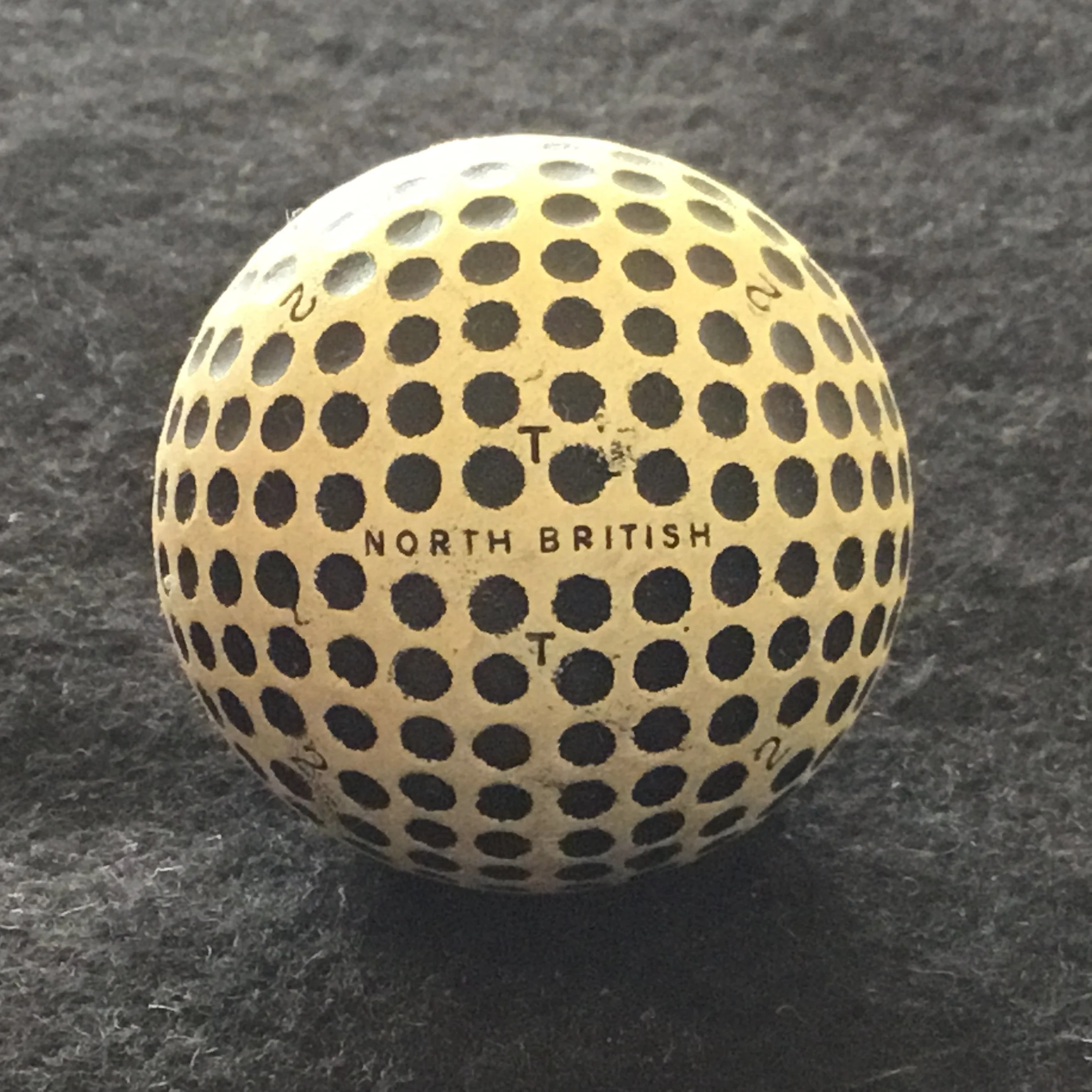 North British T - Scotland - Dimple Mesh Gutta Percha reconditioned pond ball