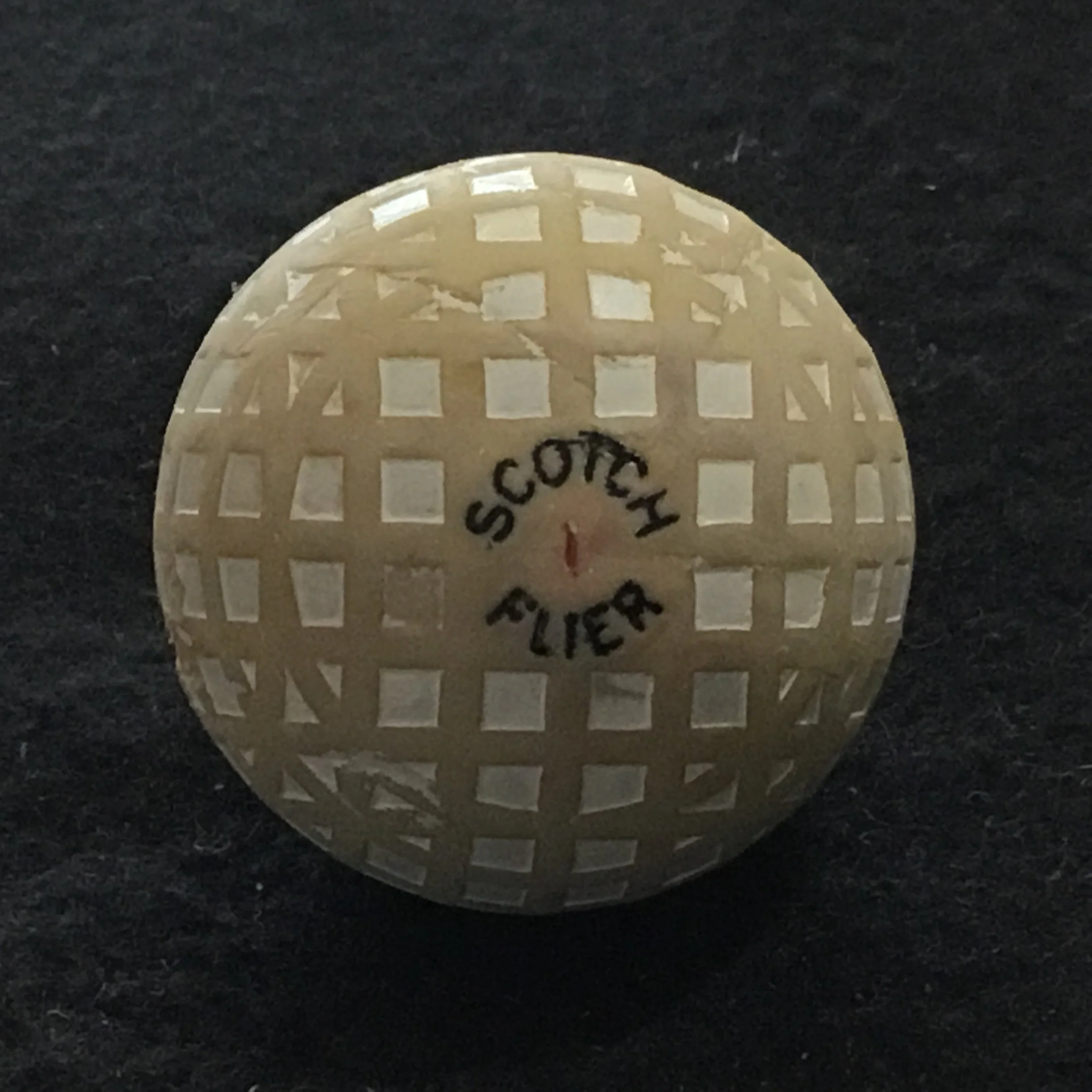 Scotch Flier Square Mesh Gutta Percha reconditioned pond ball