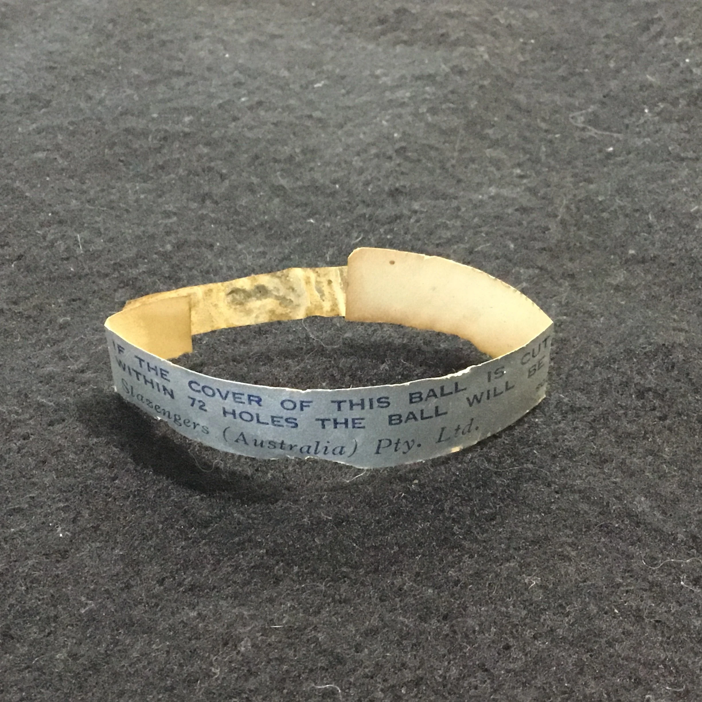 Slazenger Small Ball Circa 1950’s - 60’s Guarantee Tag