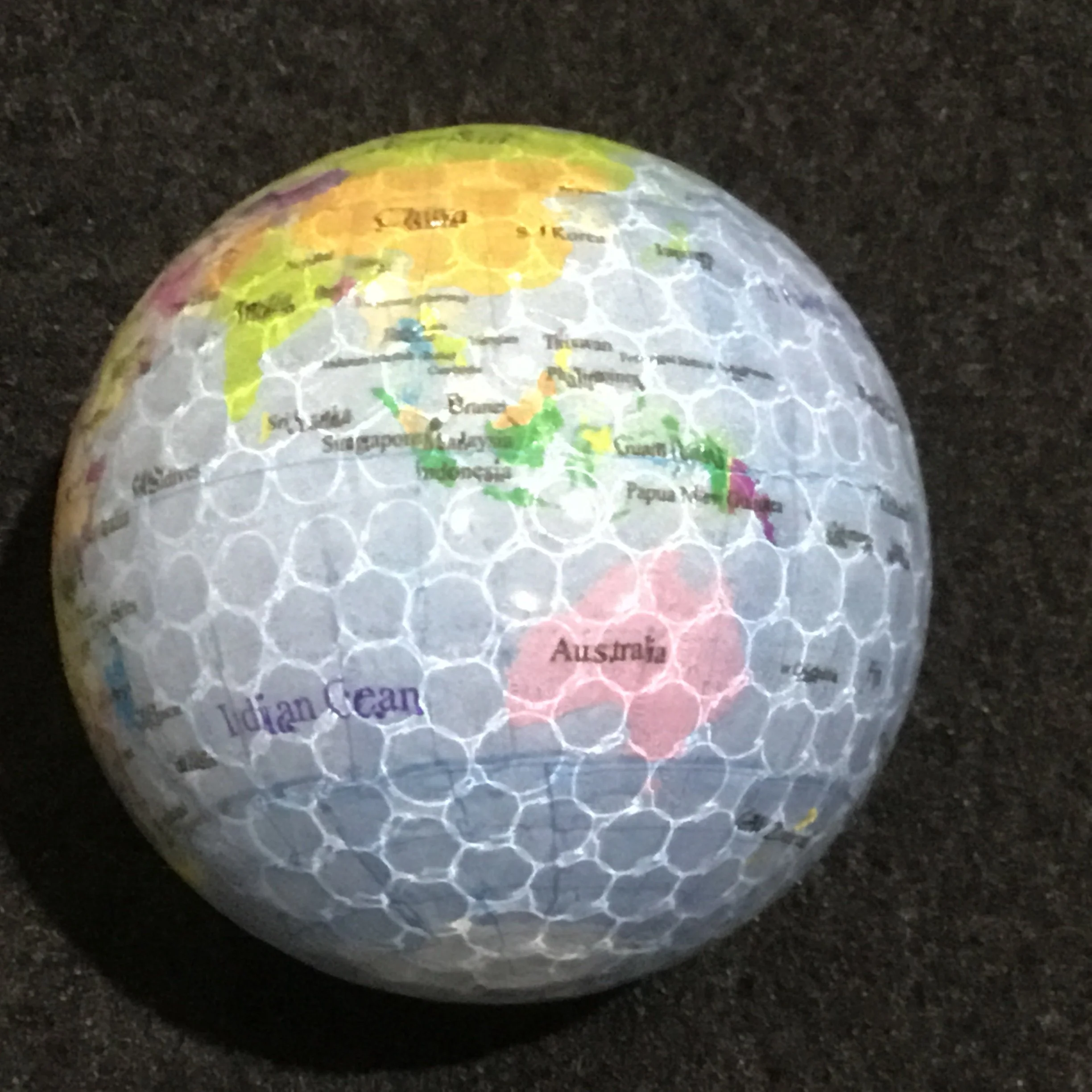 Map of the World Crystal Golf Ball