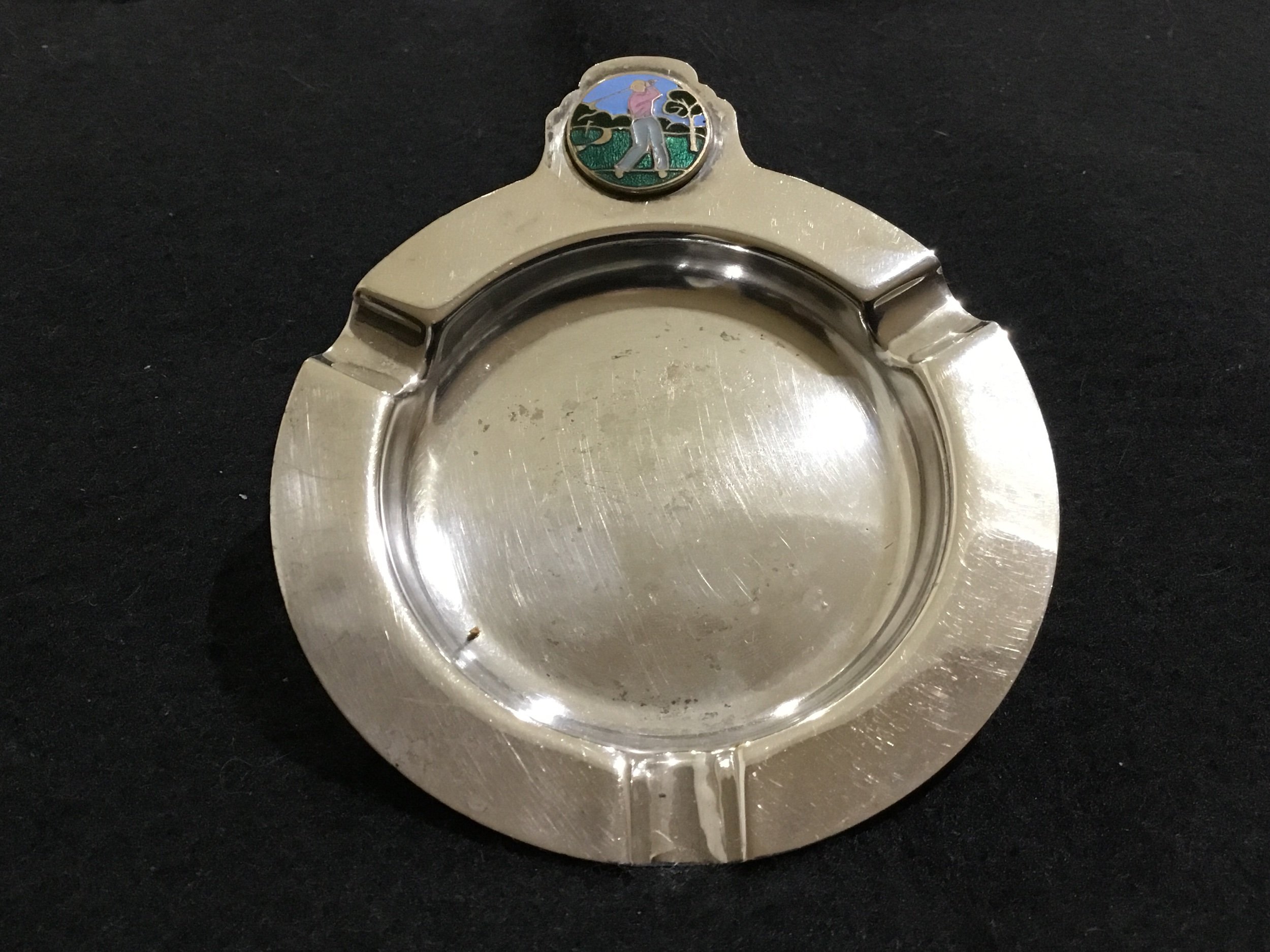 Golfer Silver Ashtray
