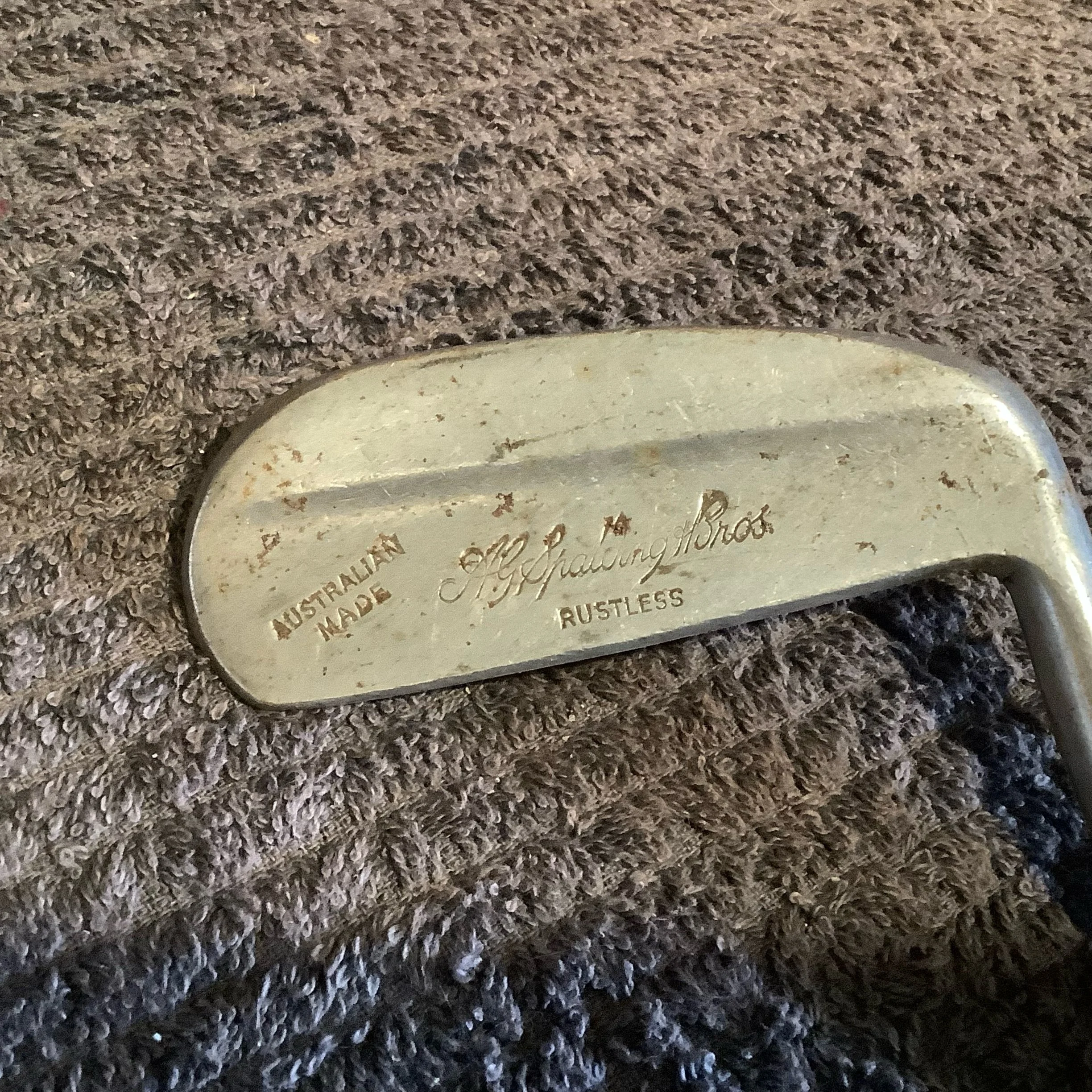 Putter - A G Spalding Bros M imbedded in face Cane ite Shaft 
