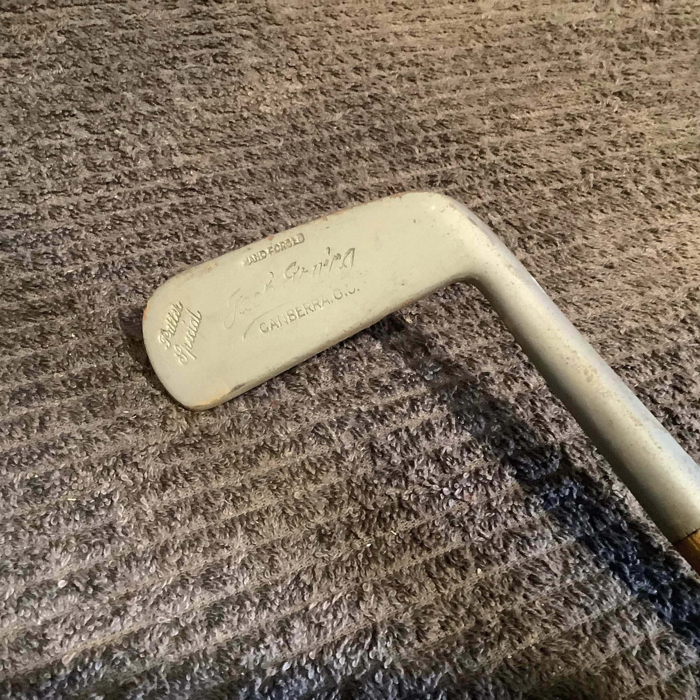 Putter - Jack Gruing Autographed Canberra Golf Club Hickory Shaft 