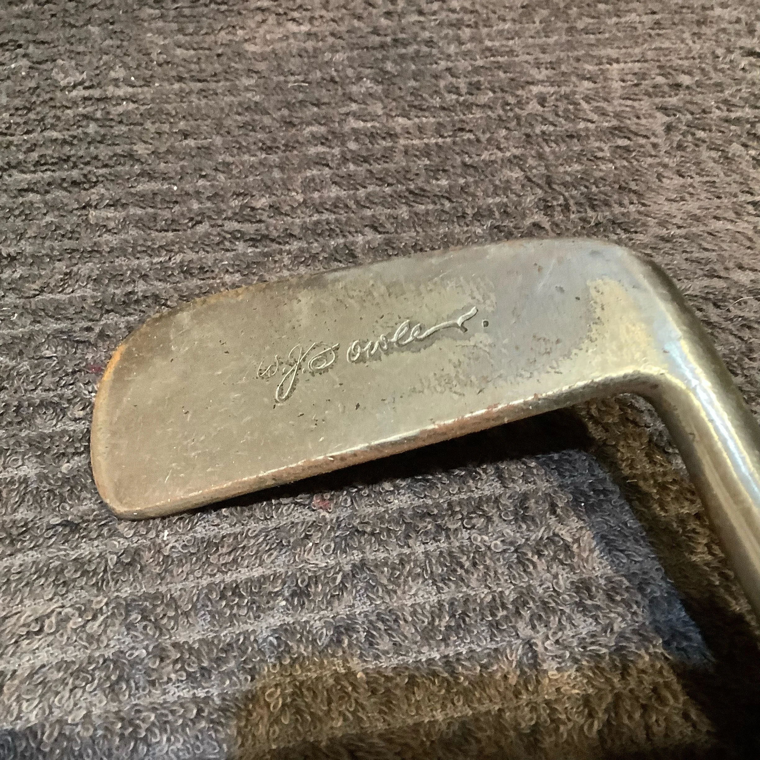 Putter - W J Fowler Autographed Hickory Shaft 