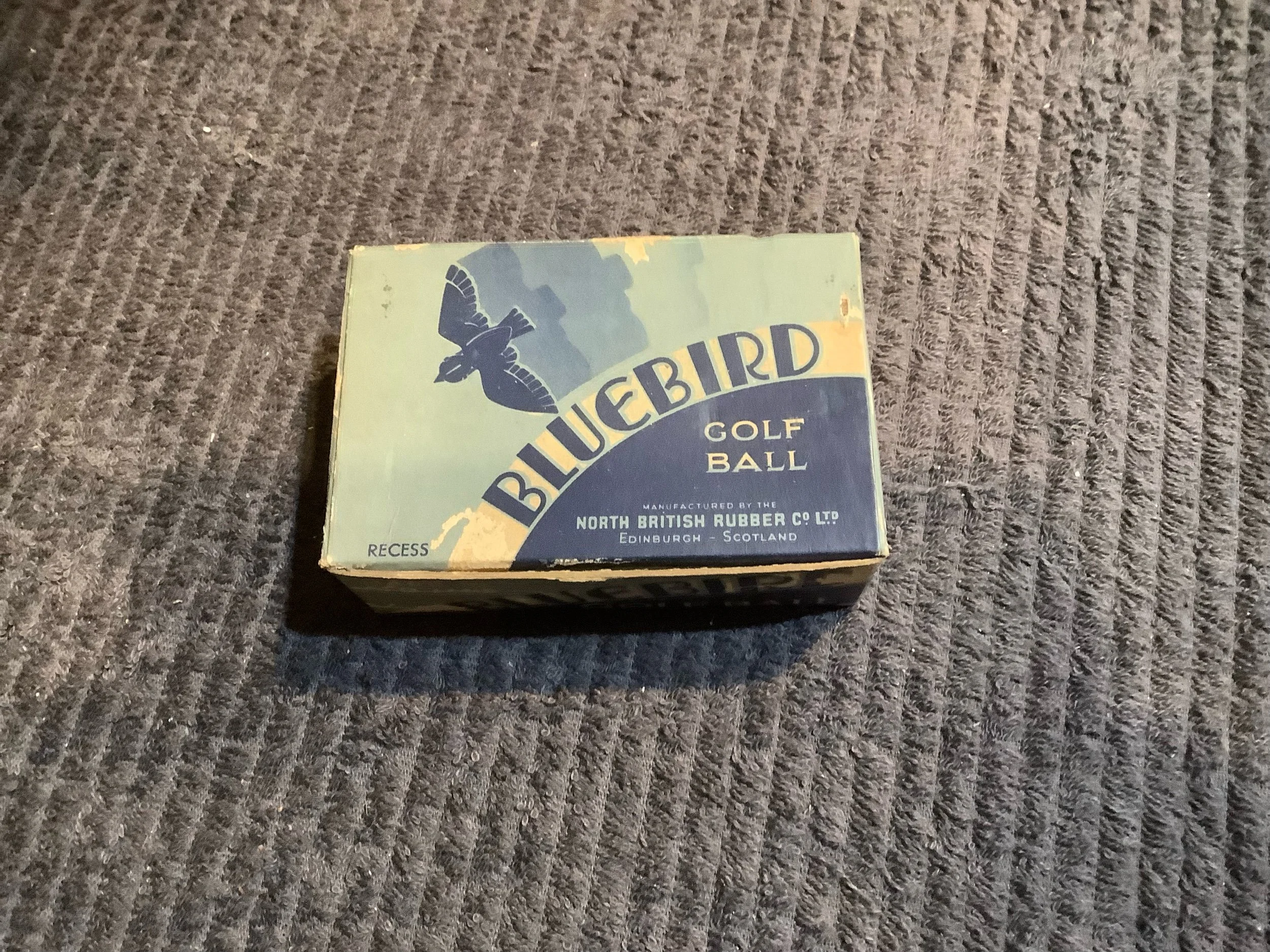 Empty Golf Ball Box - Blue Bird 6 Ball Antique Box
