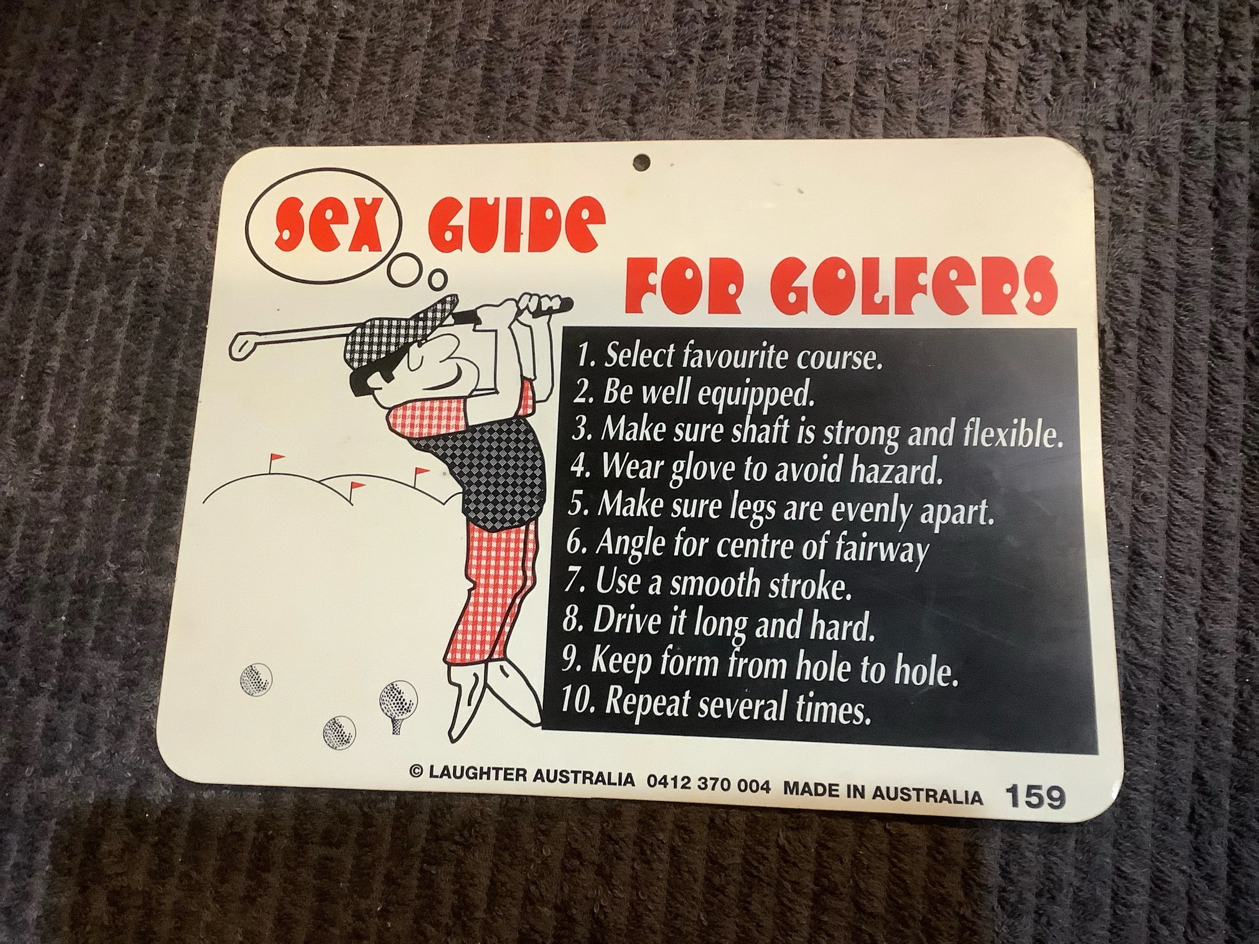 Sex Guide For Golfers Sign