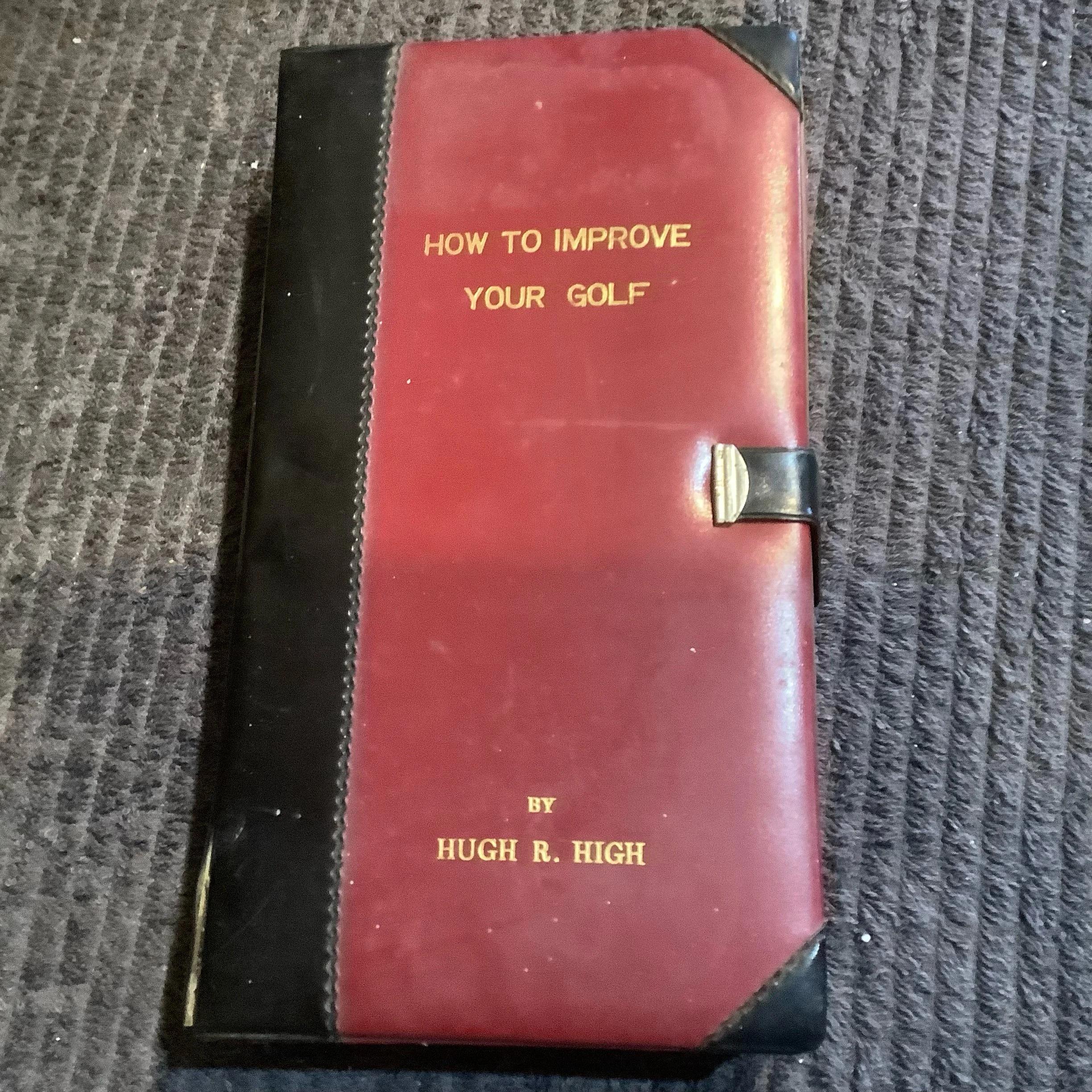 How To Improve Your Golf Book Cover containing Glass Whisky Flask and Two Shot Glasses