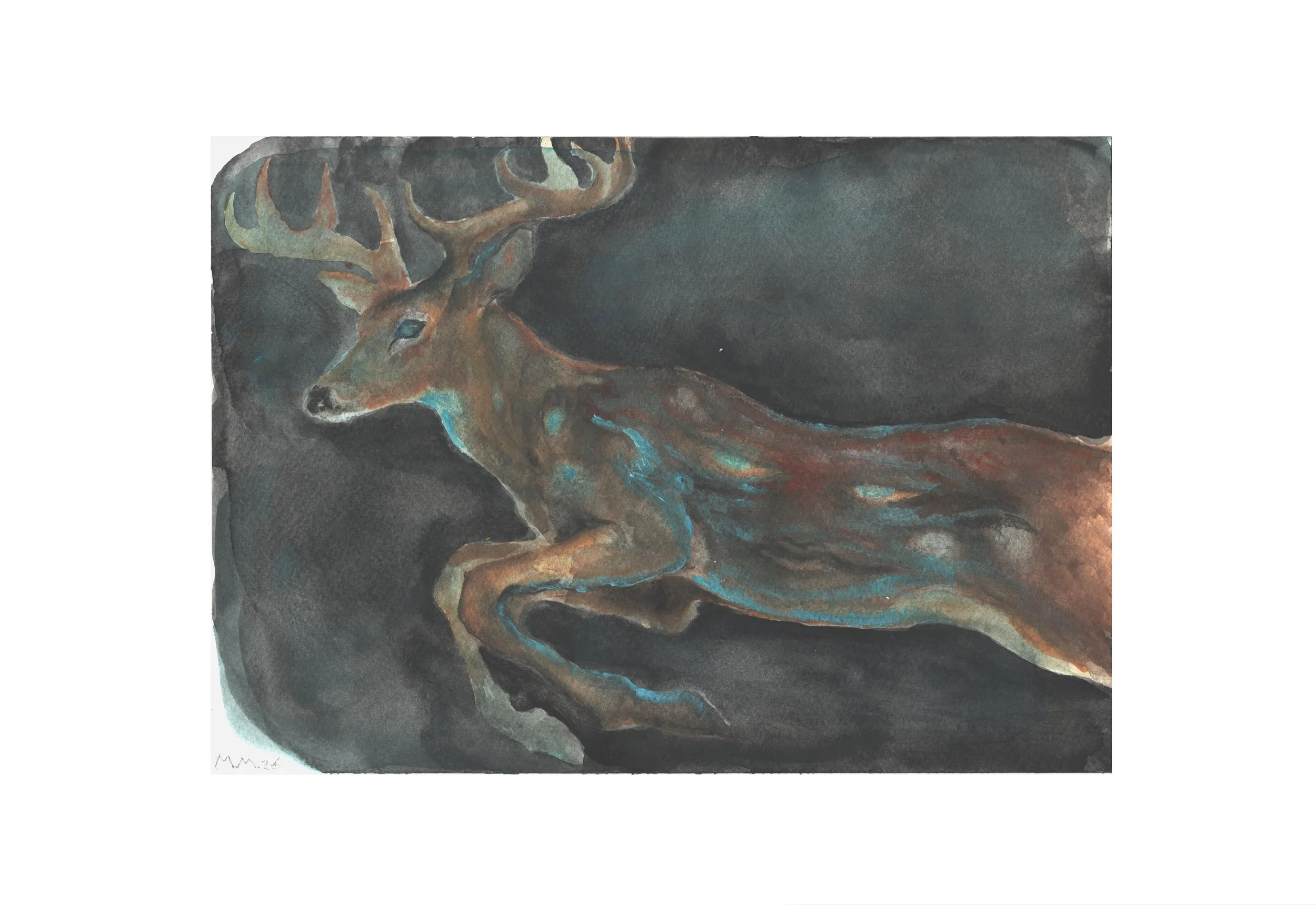 MM-002-Mie_Mørkeberg_Skitsehandlen. Hjorten, 2026. Akvarel på papir ca. 21 x 29,7 cm.jpg