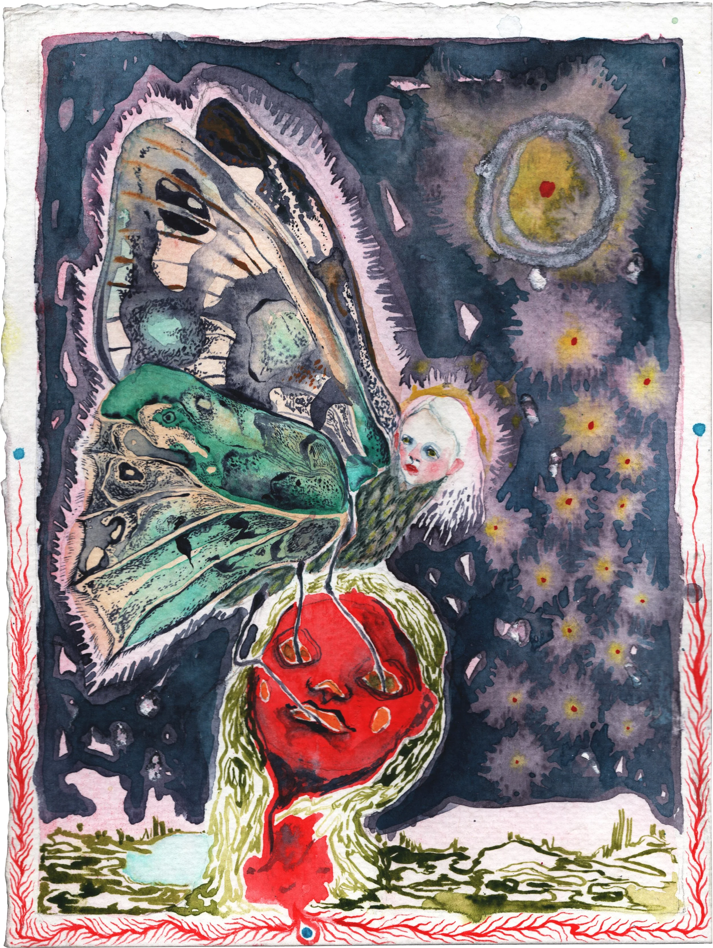 NS-001 Shed a Skin, 2026. Watercolour and oil pastel on paper ca. 20 x 15 cm.jpg