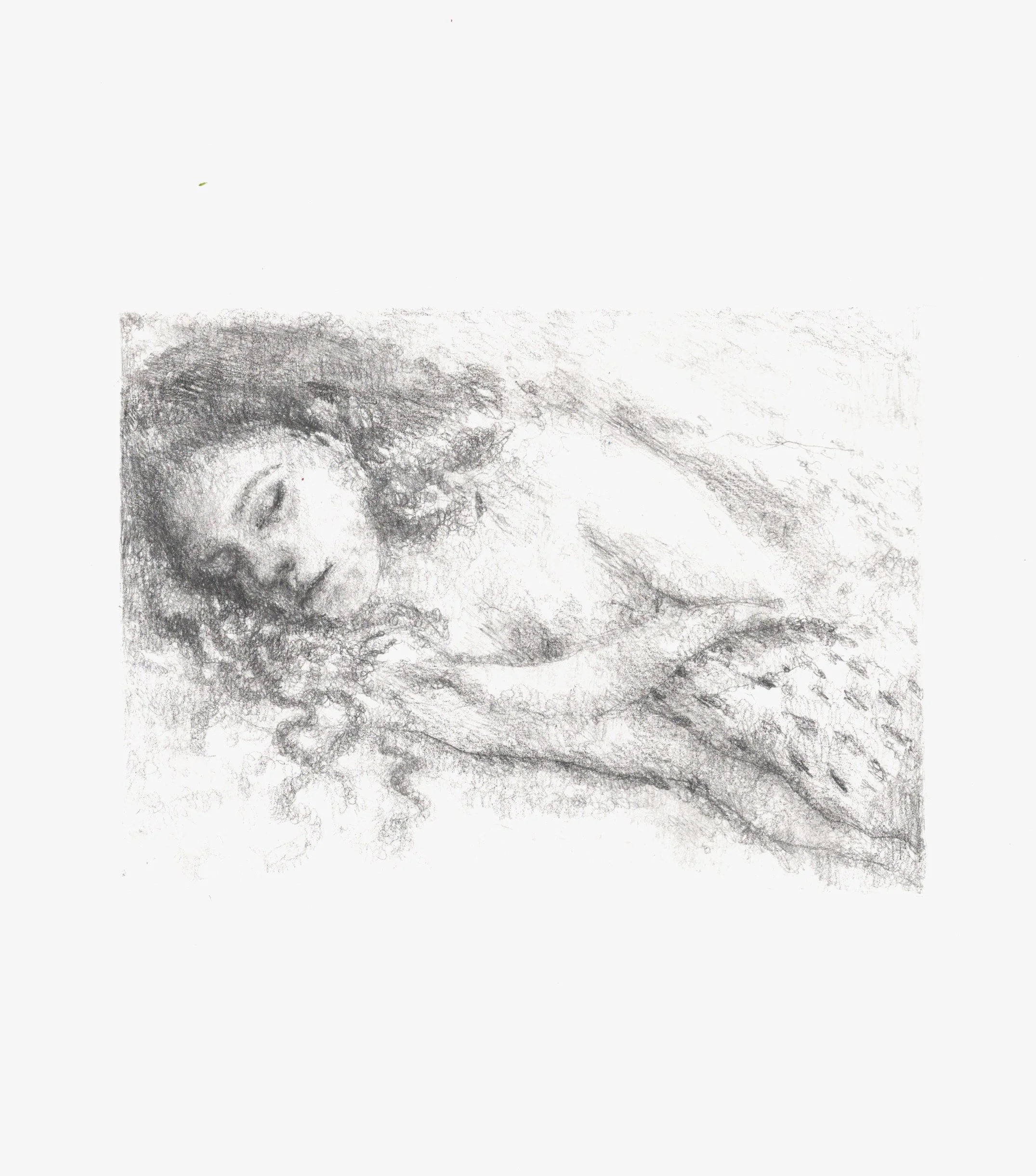 MG-002 Marielle_Göthberg_Skitsehandlen. Själporträtt, februar II, 2026. Blyant og kul på papir ca. 17,5 x 13 cm (tegning).jpg