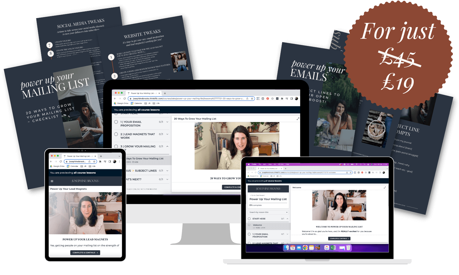 Power Up Your Mailing List - mini course from Josephine Brooks - subscriber