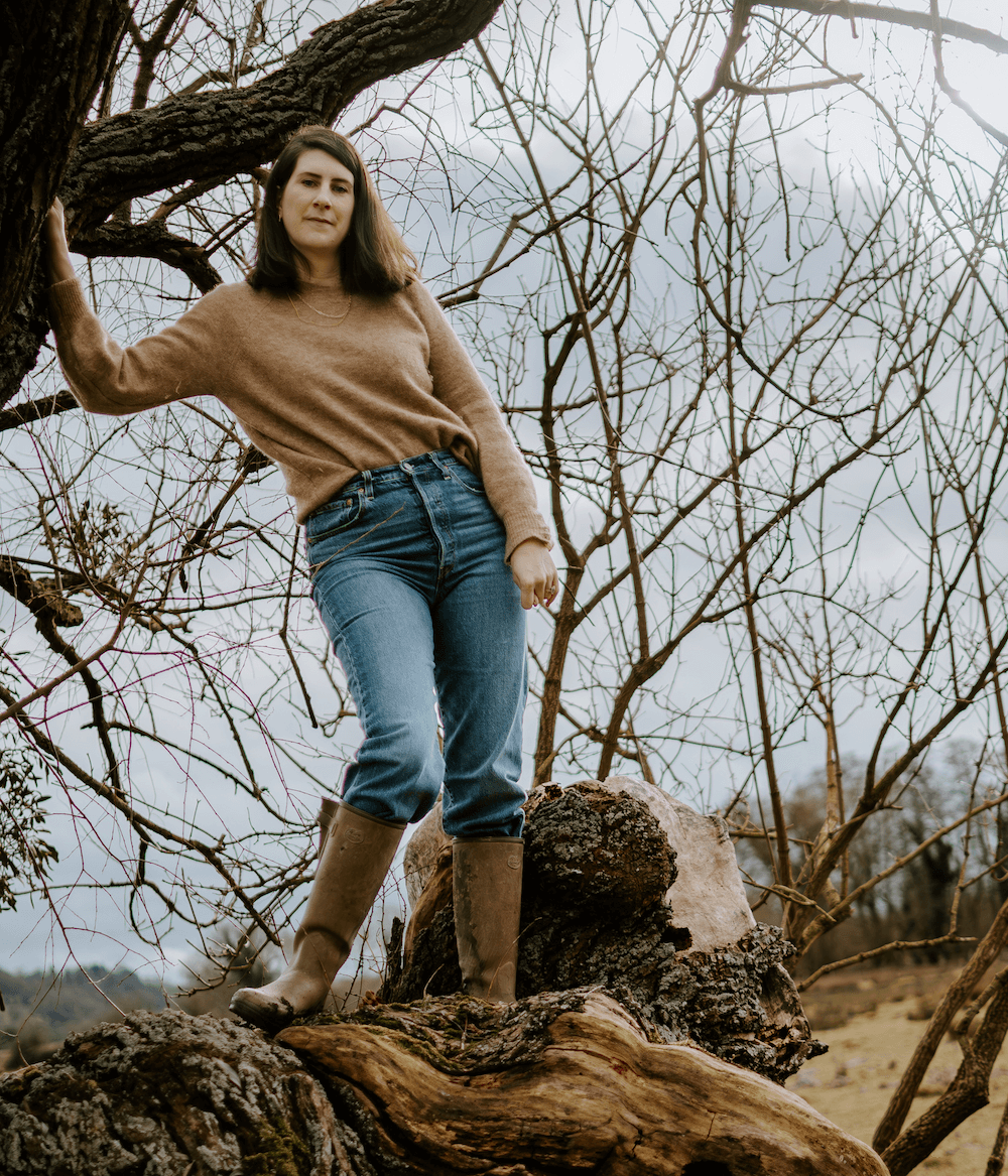 Josephine Brooks stood on a tree