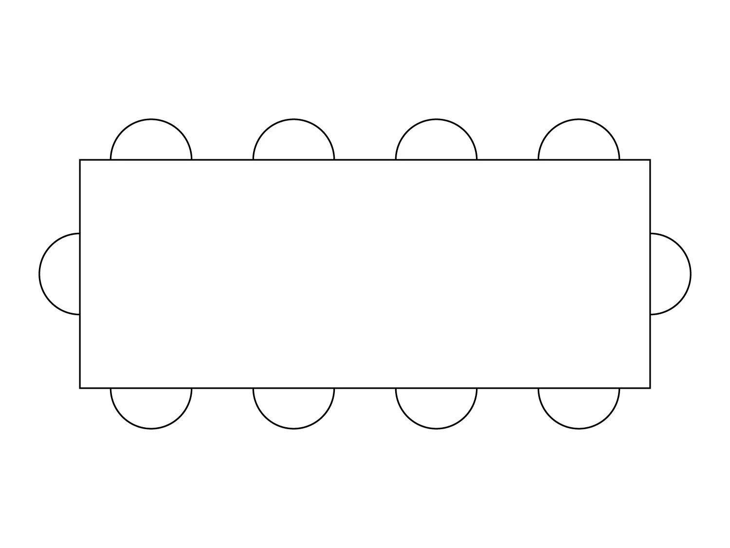 250 x 100 cm — Dining table for 10