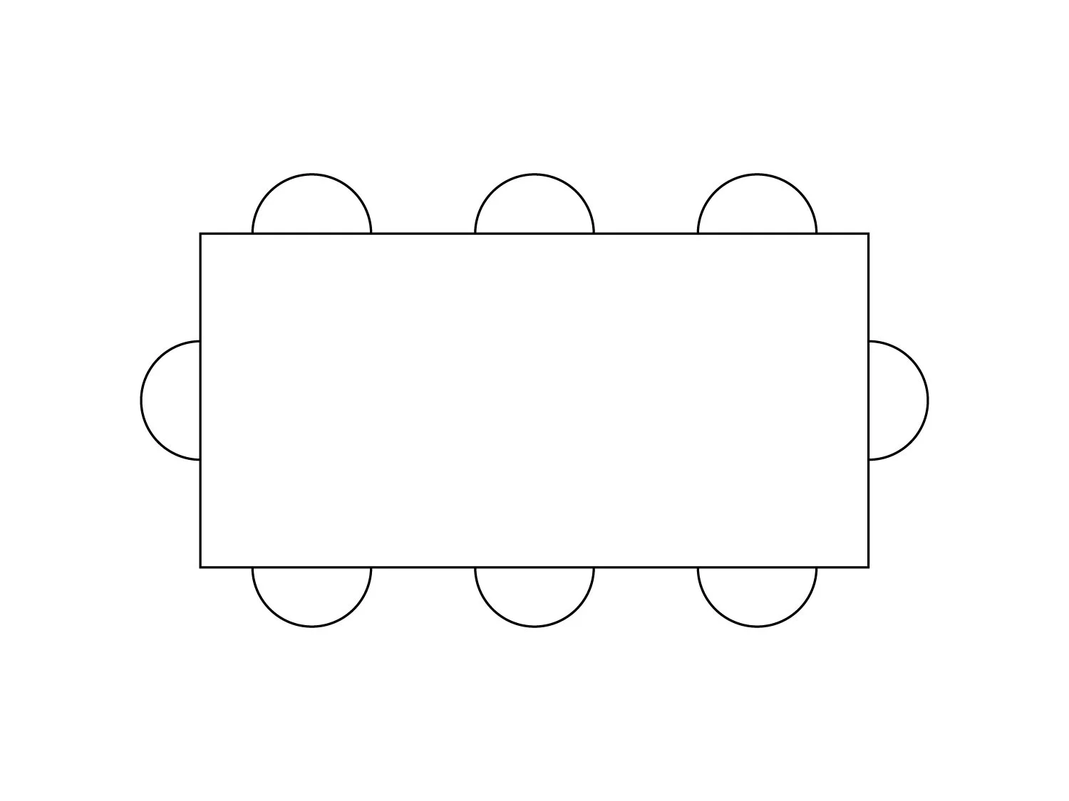 200 x 100 cm — Dining table for 8