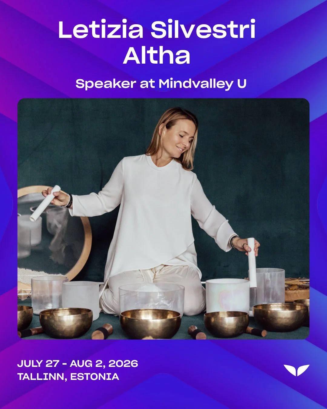 I have been sitting with this news for a while now.⁠
and I think it is finally time to say it out loud.⁠
⁠
✨I am speaking at @Mindvalley U in Tallinn this summer ✨⁠
⁠
Week 2 - July 27 to August 2, presenting:⁠
The Science of Stillness: The Hypno-Soun