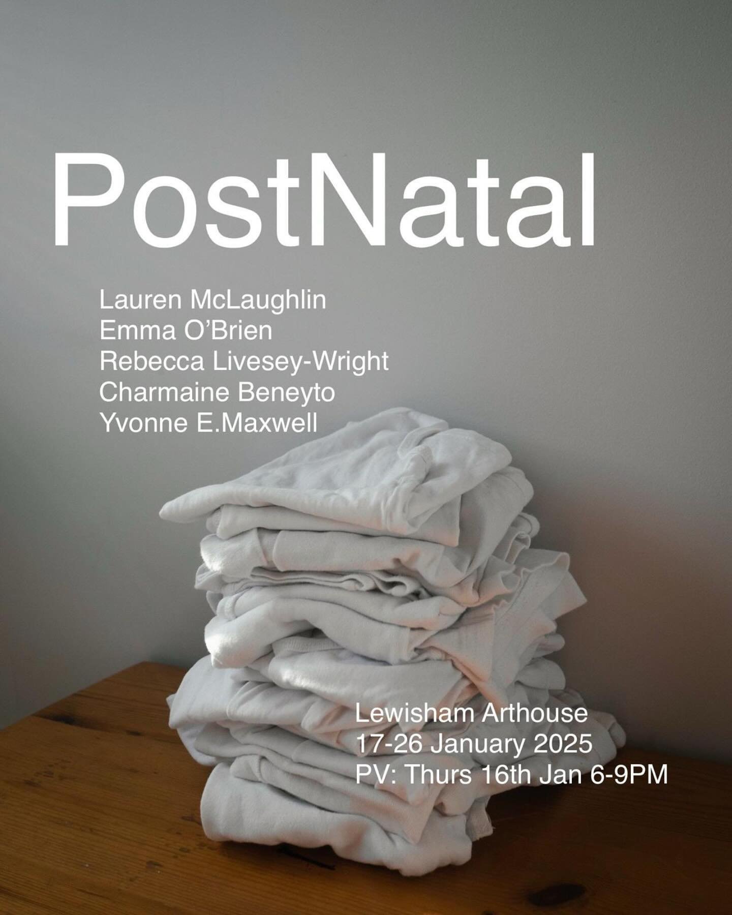 First show of 2025 💫

Thank you to @charmainebeneyto for curating this exhibition @lewishamarthouse I&rsquo;m so looking forward to showing work alongside @charmainebeneyto @emmaobrien2016 @rebeccor_blimey @yvonne.emaxwell 

PostNatal
17 - 26 Januar