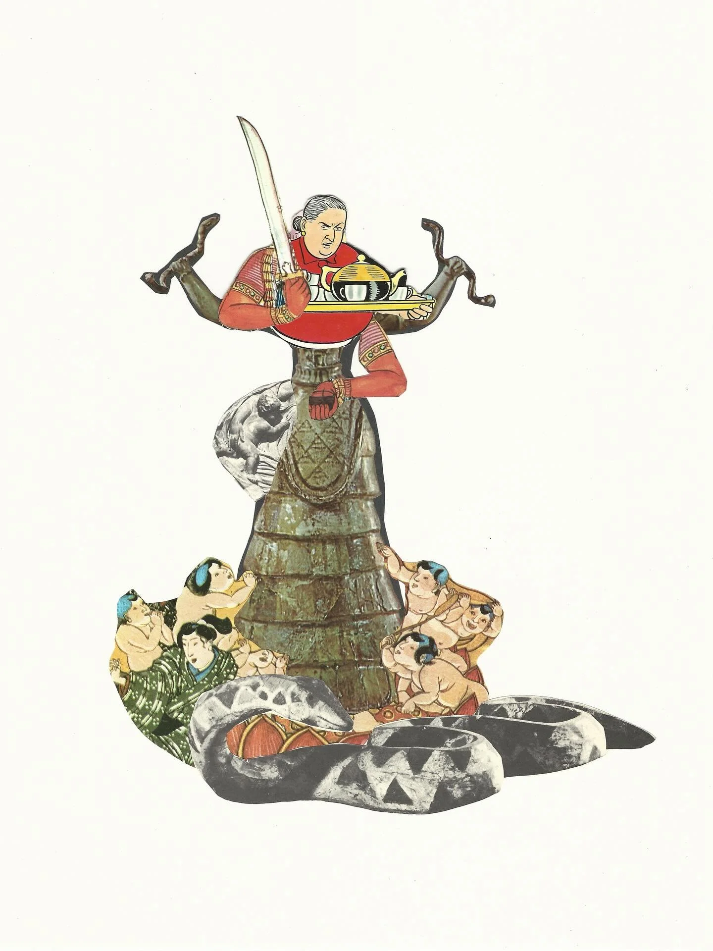 🐍 New collage 🐍

Not yet titled. Part of a series I&rsquo;m working on just now blending pop culture with mythology exploring dominant feminine and maternal archetypes. 

This one reimagines Maw Broon! 

.
.
.
#collage #mawbroon #thebroons #mother 