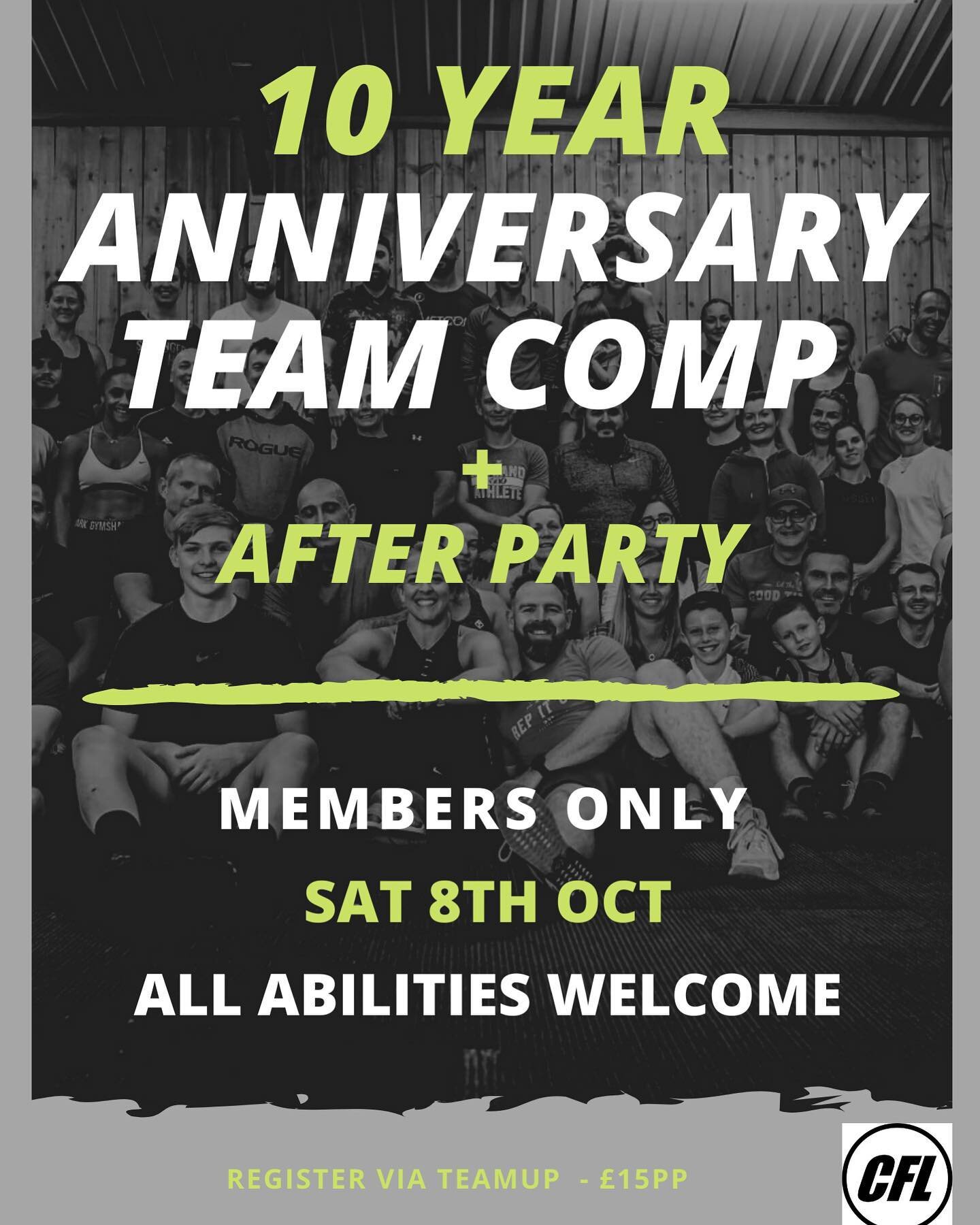 We are approaching 10 years of CFL 🥳 ⁣
⁣
What better way to celebrate than fitness with friends followed by food and drinks 🥂 ⁣
⁣
Register on TeamUp &hellip;.⁣
⁣
#cfl⁣⁣
#crossfitleyland⁣⁣
#community⁣⁣
#workhardstayhumble