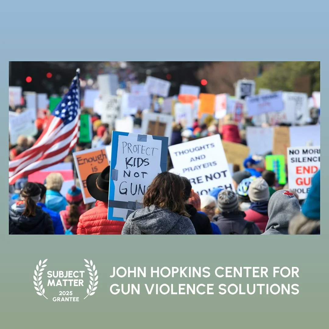 Subject Matter is headed to&nbsp;@hamptonsfilm to award our latest grants to&nbsp;@alltheemptyrooms and&nbsp;@jhu_cgvs!

The Johns Hopkins Center for Gun Violence Solutions&nbsp;addresses gun violence as a public health emergency. The Center conducts