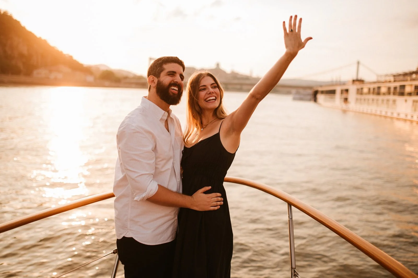 budapest private yacht proposal sunset cruise
