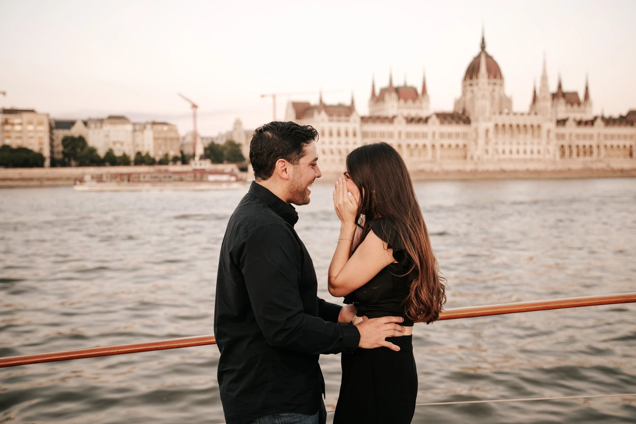 Budapest private yacht happy moments after the proposal