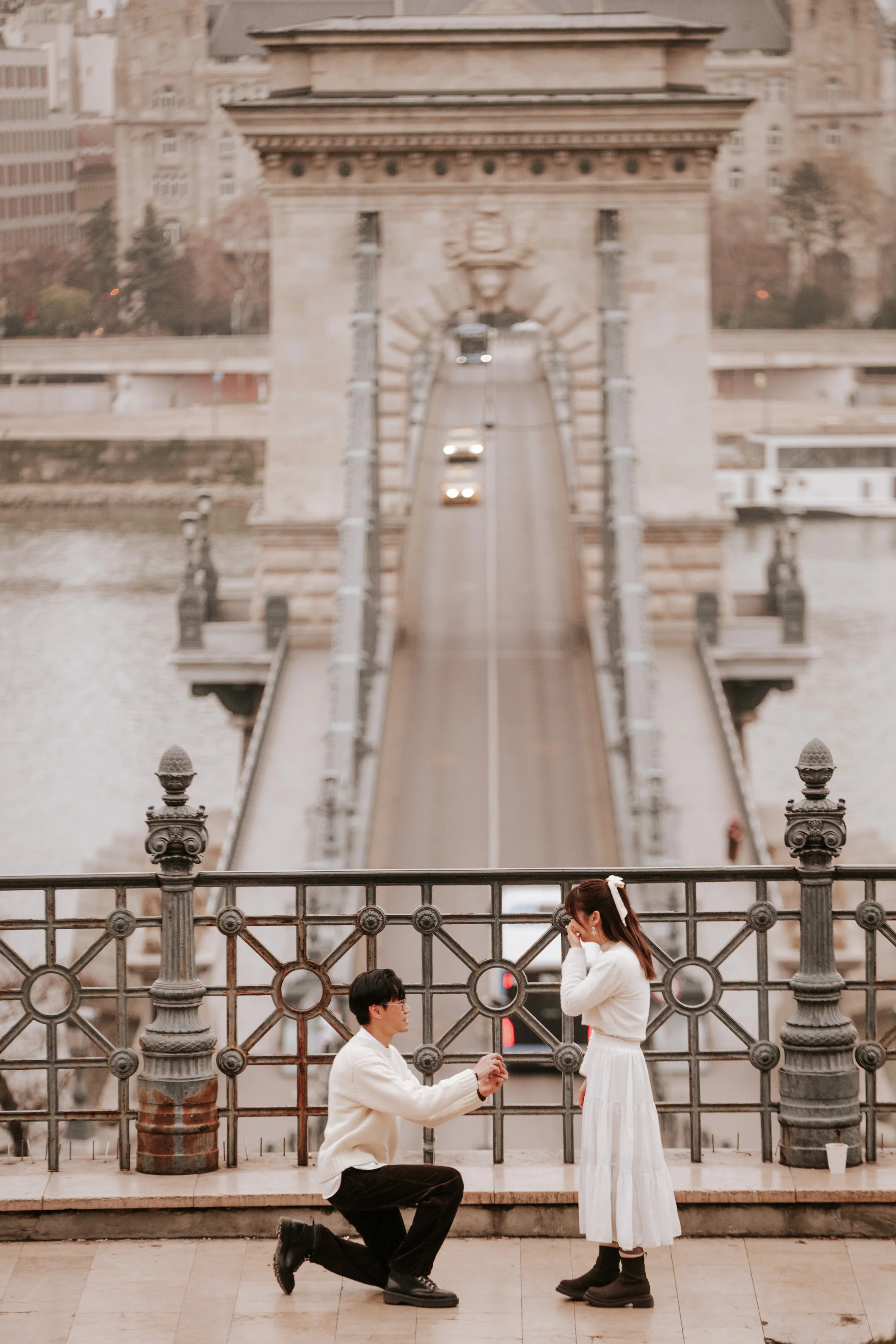 Sunrise Proposal with Chain Bridge Terrace