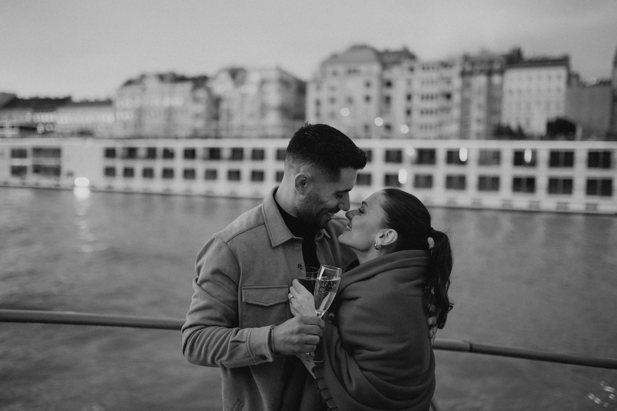 The best proposa package in Budapest, couple in love during an engagement photoshoot in Budapest