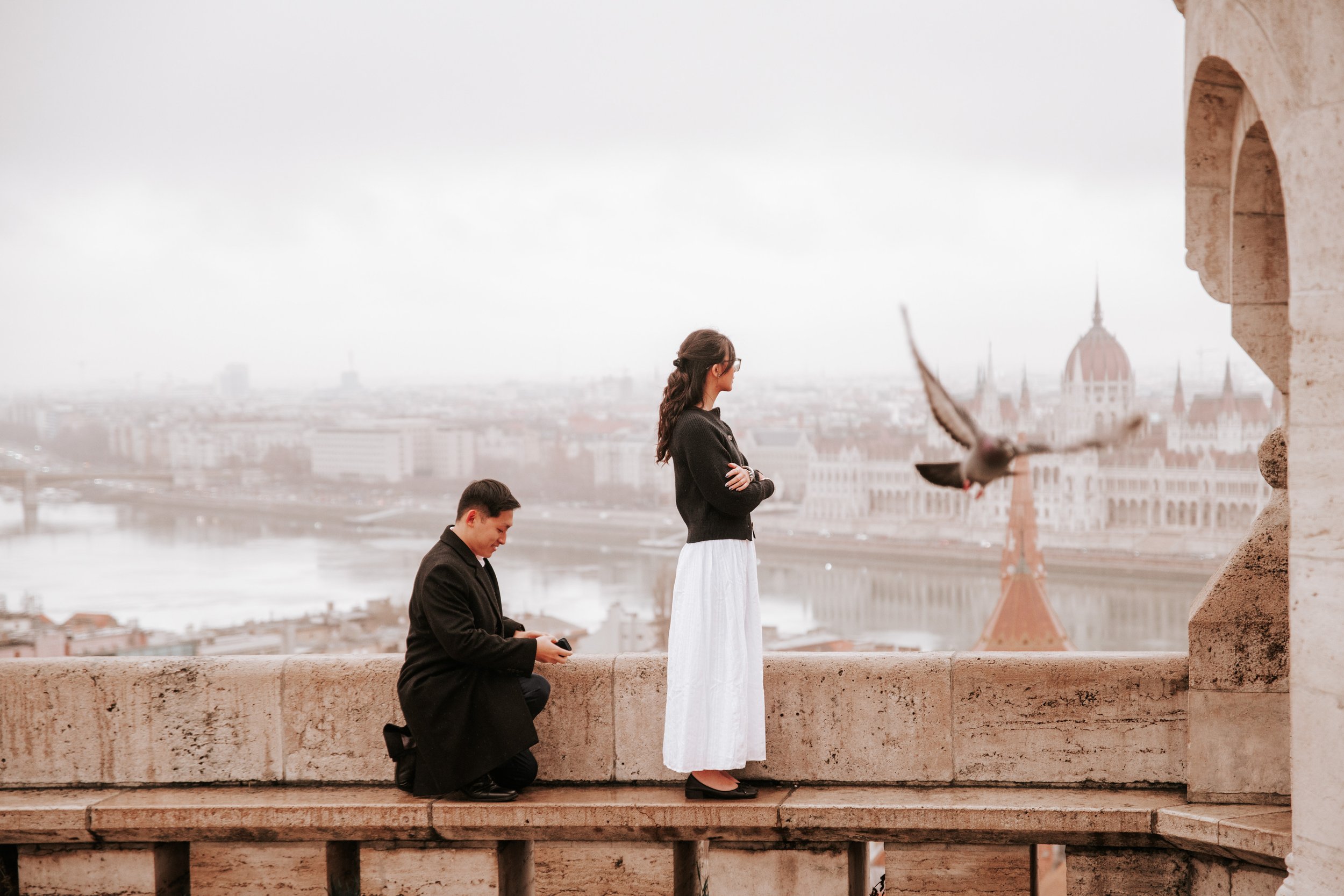 Surprise Marriage Prooosal in Budapest Fisherman's Bastion
