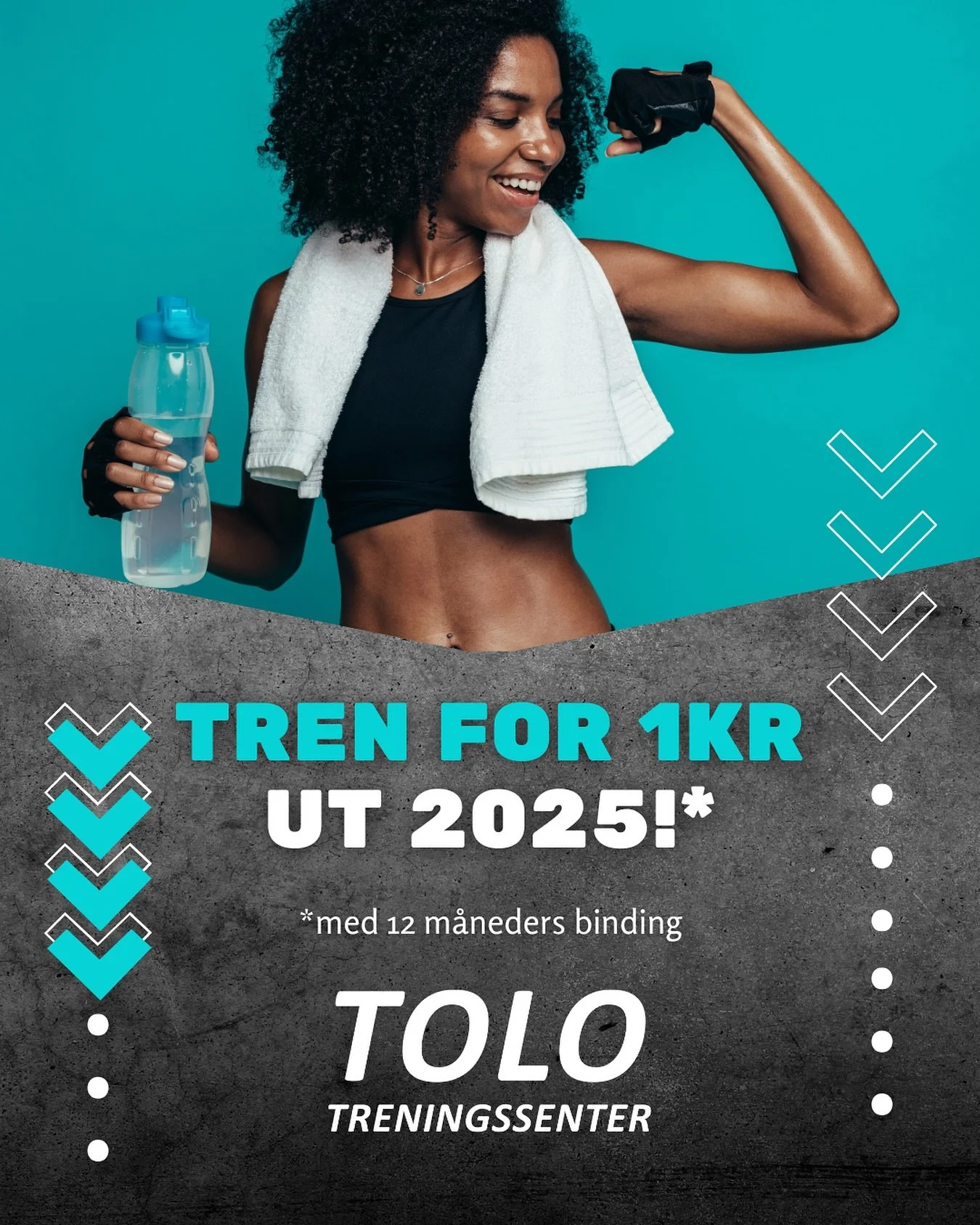 Tren hos TOLO for kun 1 kr per m&aring;ned ut 2025! 💪

👉 Meld deg inn p&aring; tolotreningssenter.no 

Innmelding p&aring; 199 kr kommer i tillegg.

#tolotreningssenter #klepp #j&aelig;ren #gym #helse #2025 #kampanje