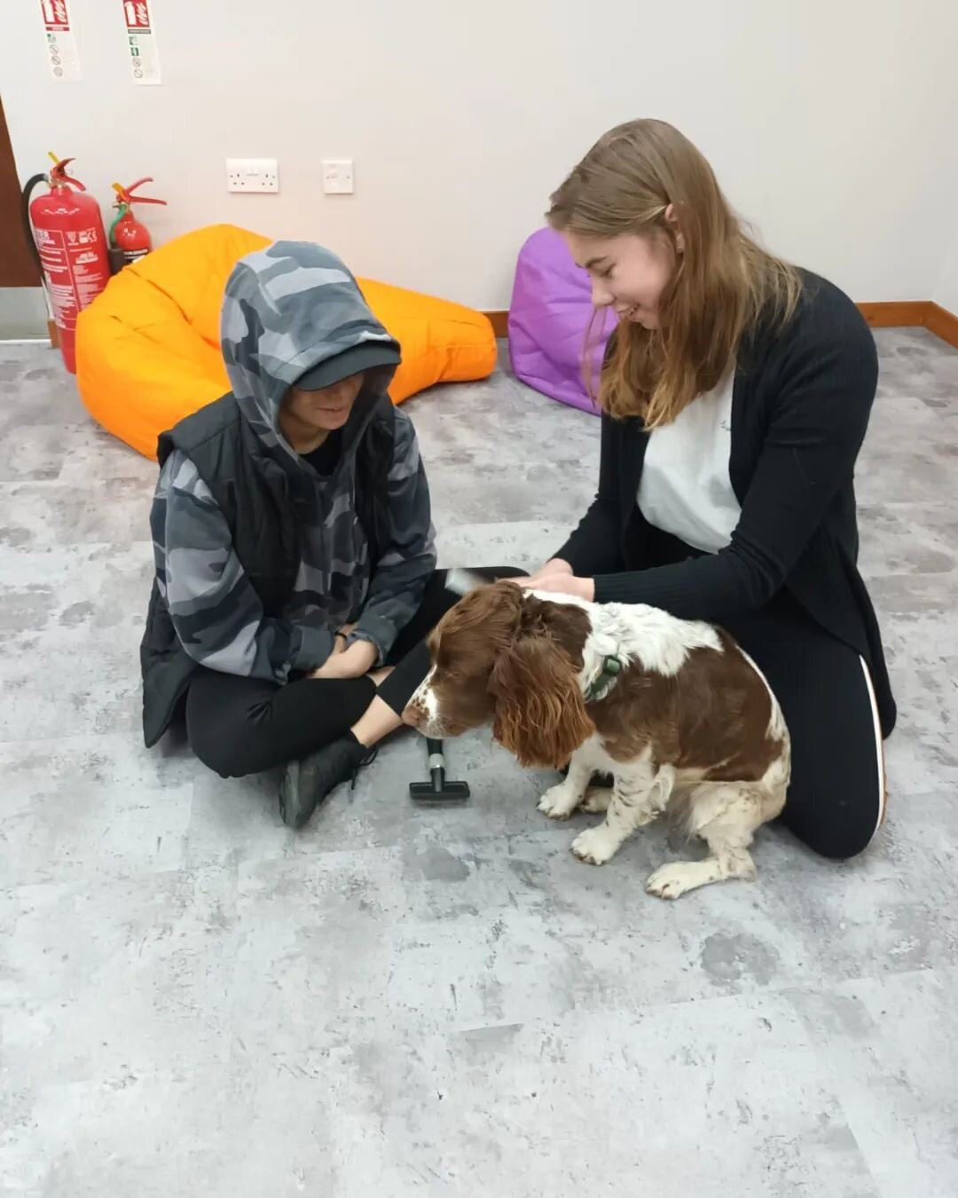 Pawsome grooming session with Erin and Pippa 🐶🐾

Hard to say who enjoyed the cuddles more - Pippa or the hoomans 🤔

The grooming session was part of the @srucofficial Animal Care Group, delivered by our Way2Work 16+ &amp; Support2Thrive services ?