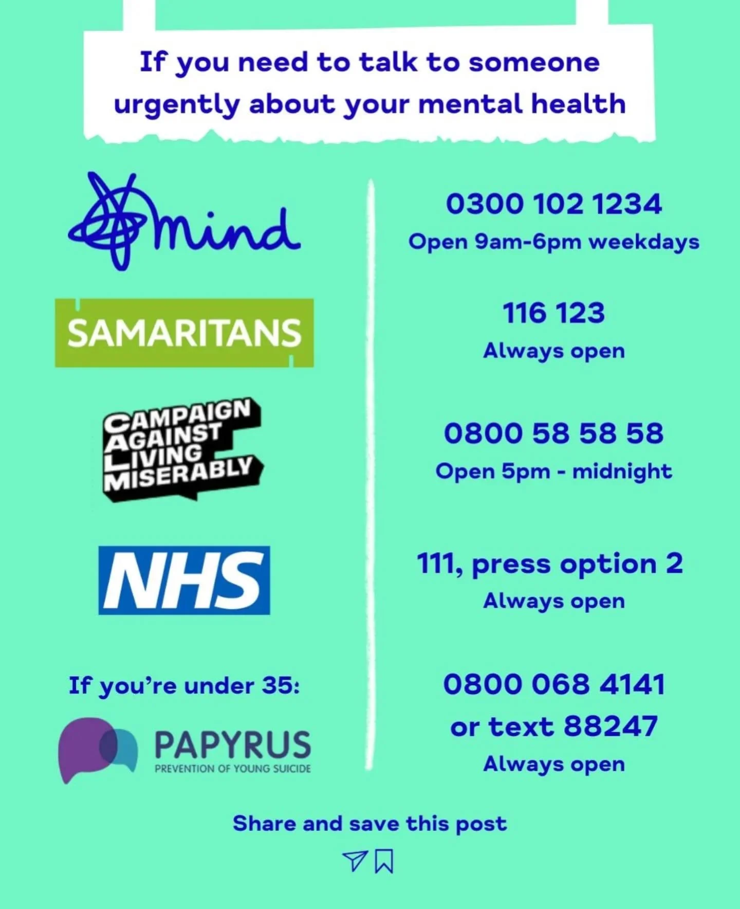 It's World Suicide Prevention Day. Talking about it can make all the difference 🧡

Thanks to @mindcharity for putting this info together.

#WorldSuicidePreventionDay #ItsOkNotToBeOk #Talking #TalkAboutIt #TalkingSavesLives #ReachOut #Support #YouAre